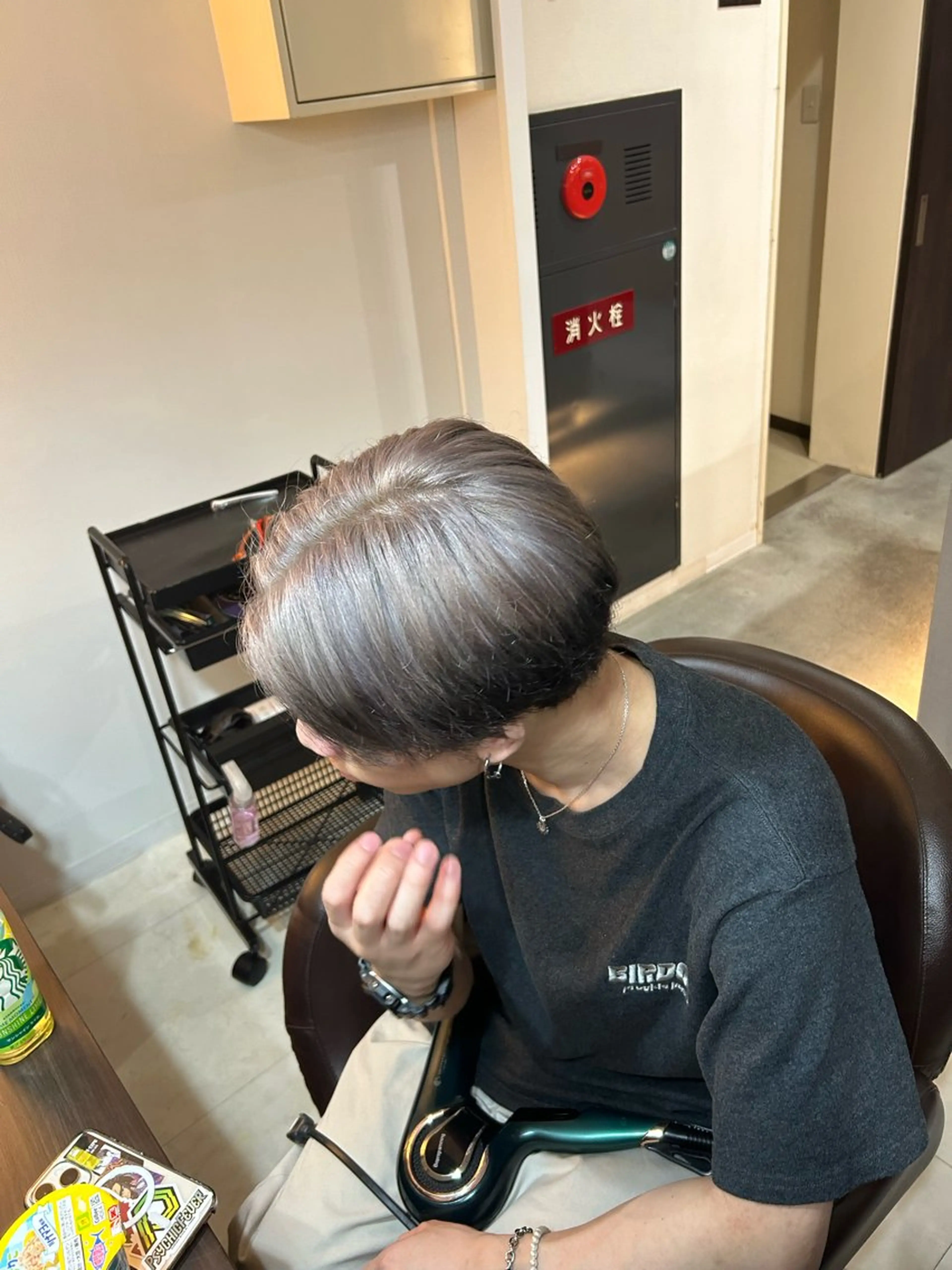 カラー メンズ メンズブリーチ ブリーチ シルバー 坂本奈都美 🎀のヘアスタイル