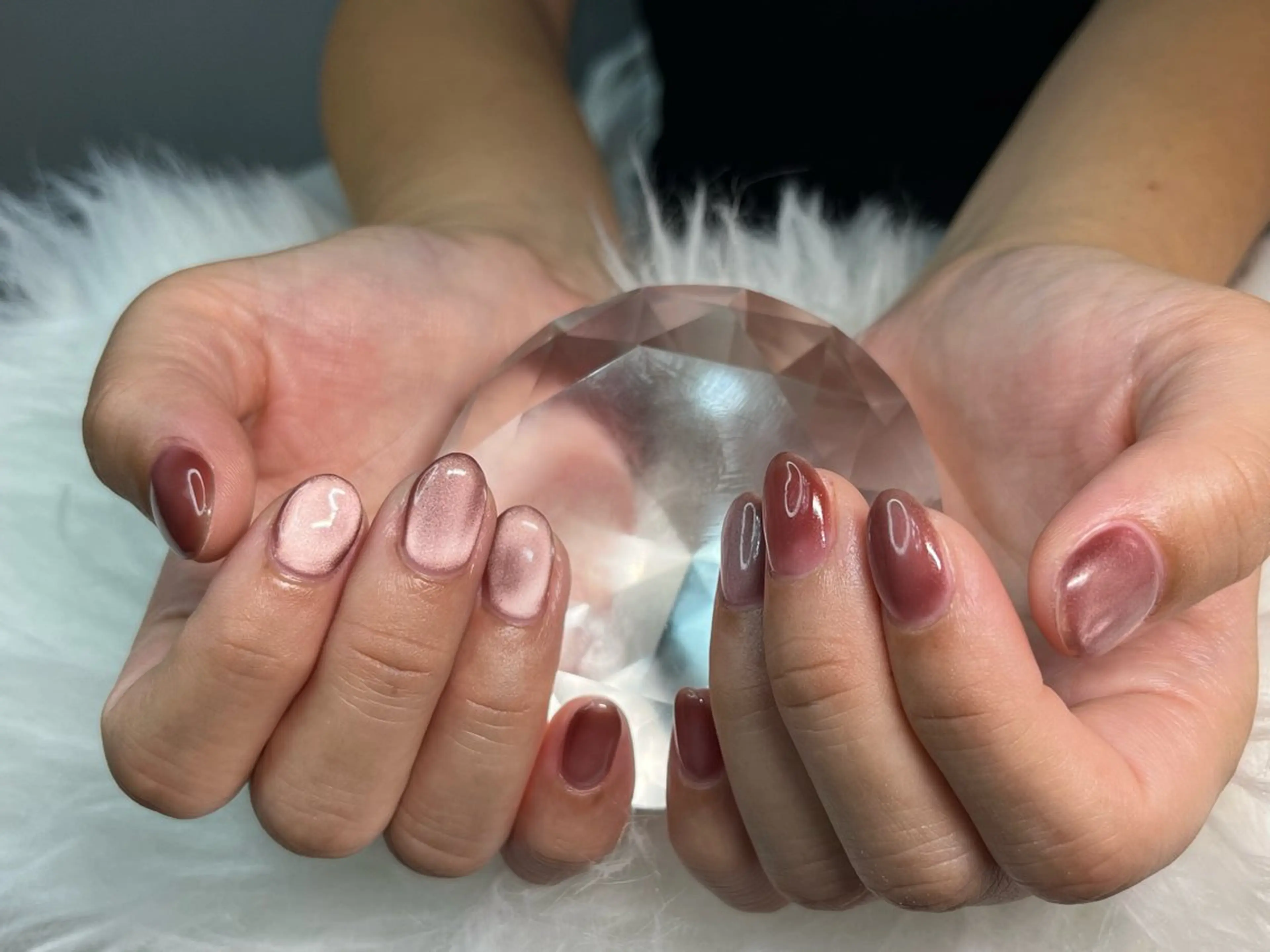 ネイル アートネイル マグネットネイル ニュアンスネイル ワンカラーネイル シンプルネイル ハンドネイル プライベートサロン N's Nailのネイルデザイン