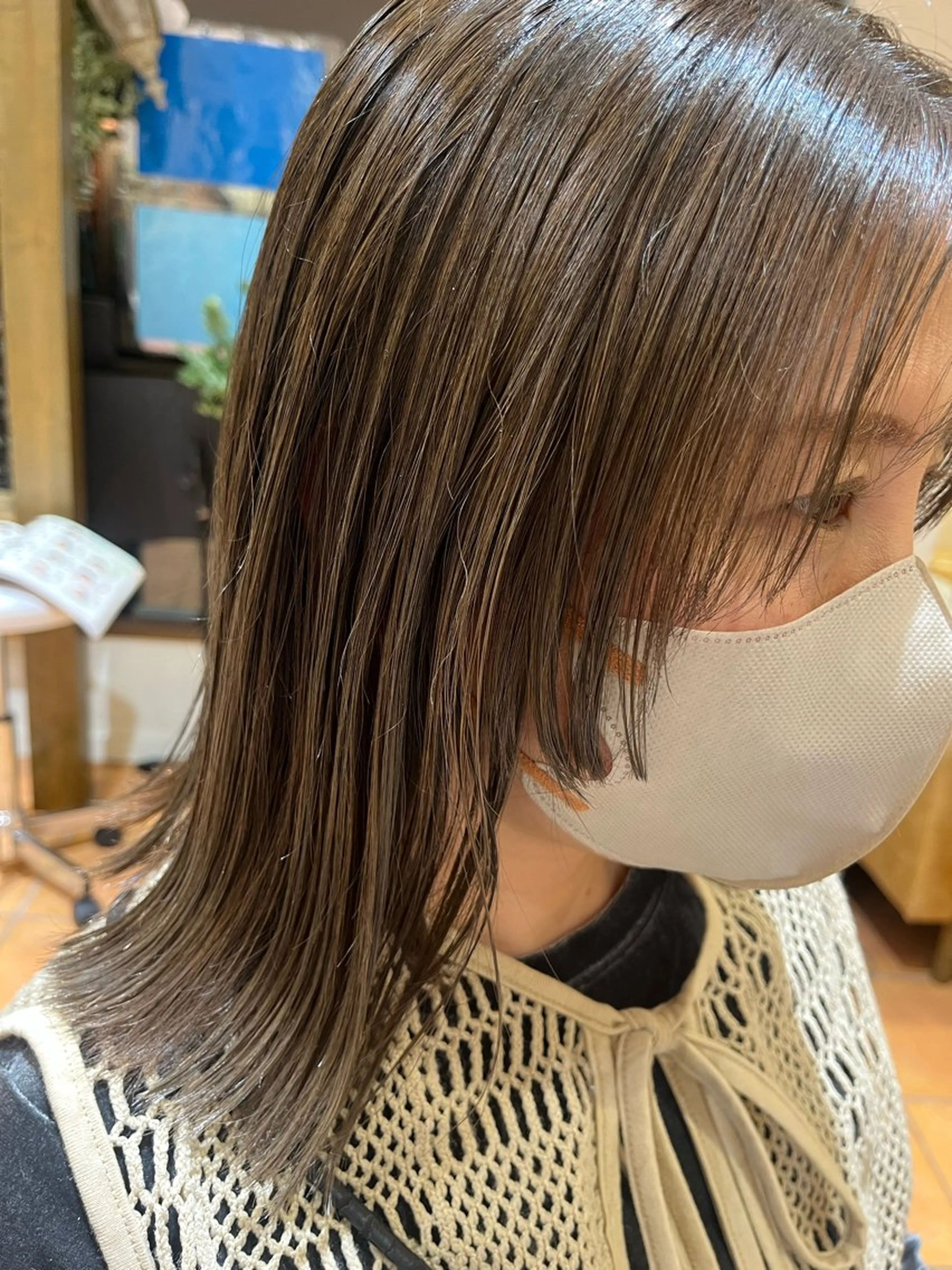 ミディアム カラー 顔周りカット カット ヘアカラー aruJisu所属・ほそや うらら / モデル募集中🌹のヘアスタイル