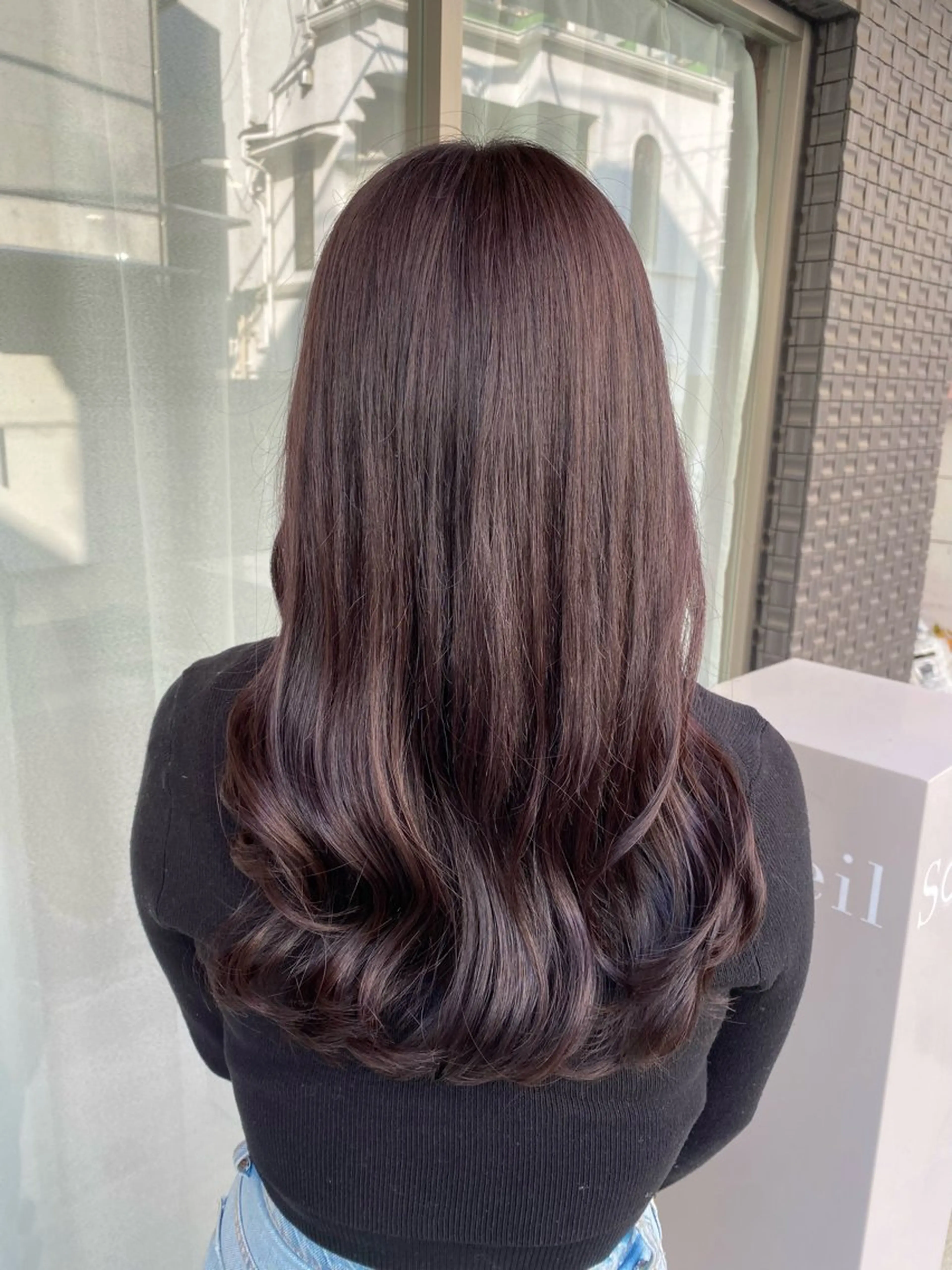 セミロング カラー グレージュ ラベンダーカラー ラベンダーグレージュ ラベンダーグレー カット ヘアカラー トリートメント グレージュ/レイヤー /韓国ヘア/RISAのヘアスタイル