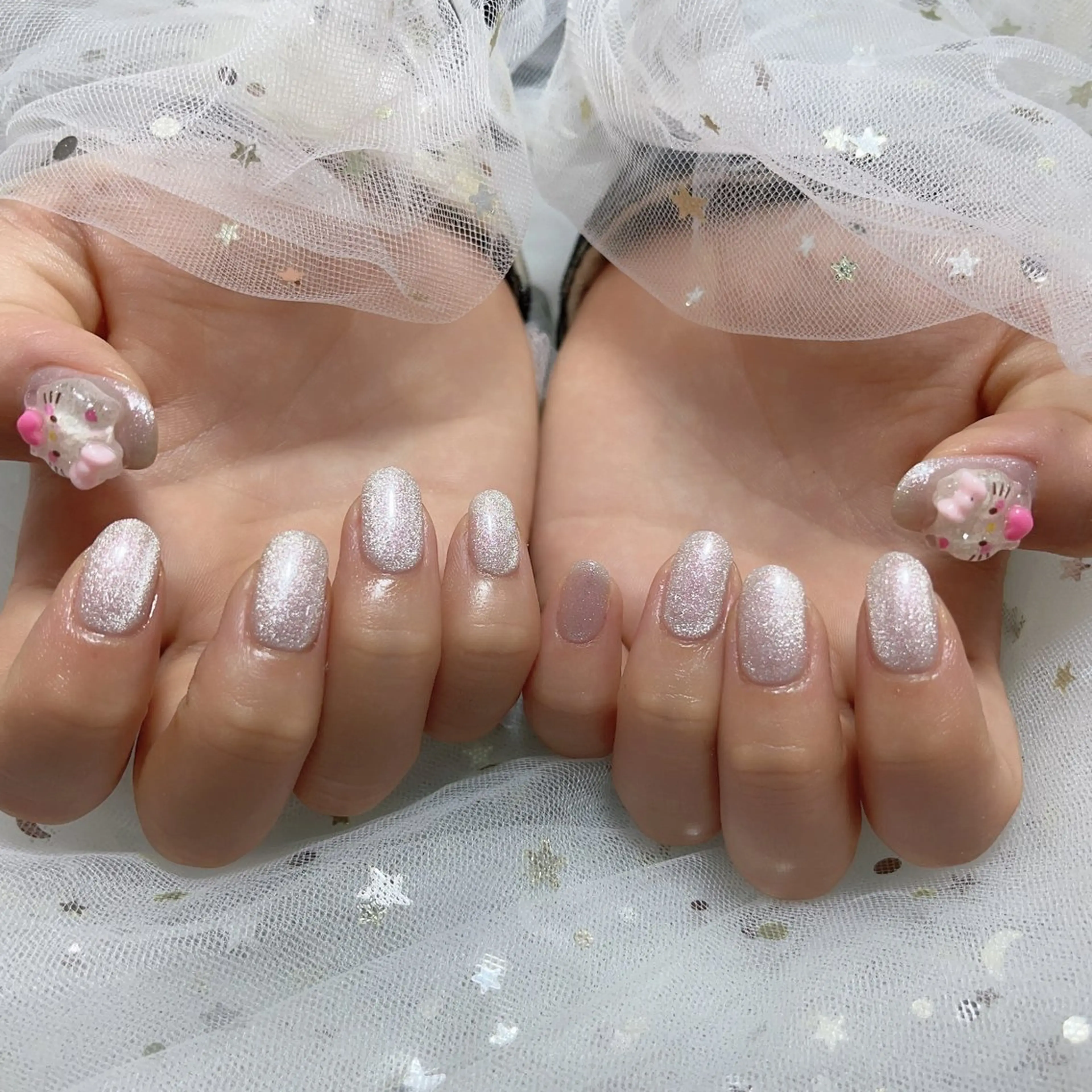 ネイル アートネイル フラッシュネイル フレンチネイル ガラスフレンチ グラデーション M2beauty Renaのネイルデザイン