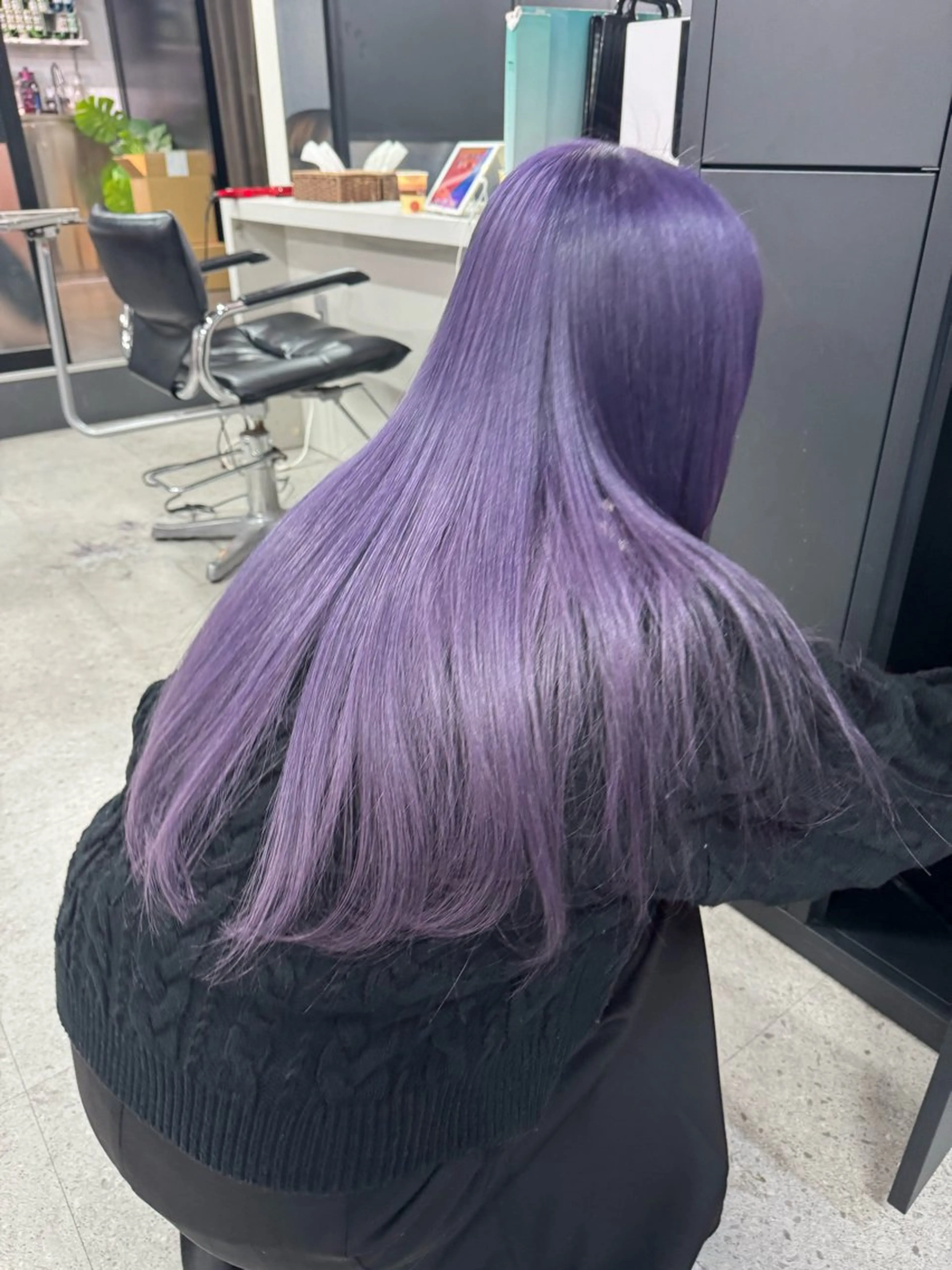 ロング カラー ヘアカラー トリートメント ハイトーン&髪質改善 &韓国エクステ🤎のヘアスタイル