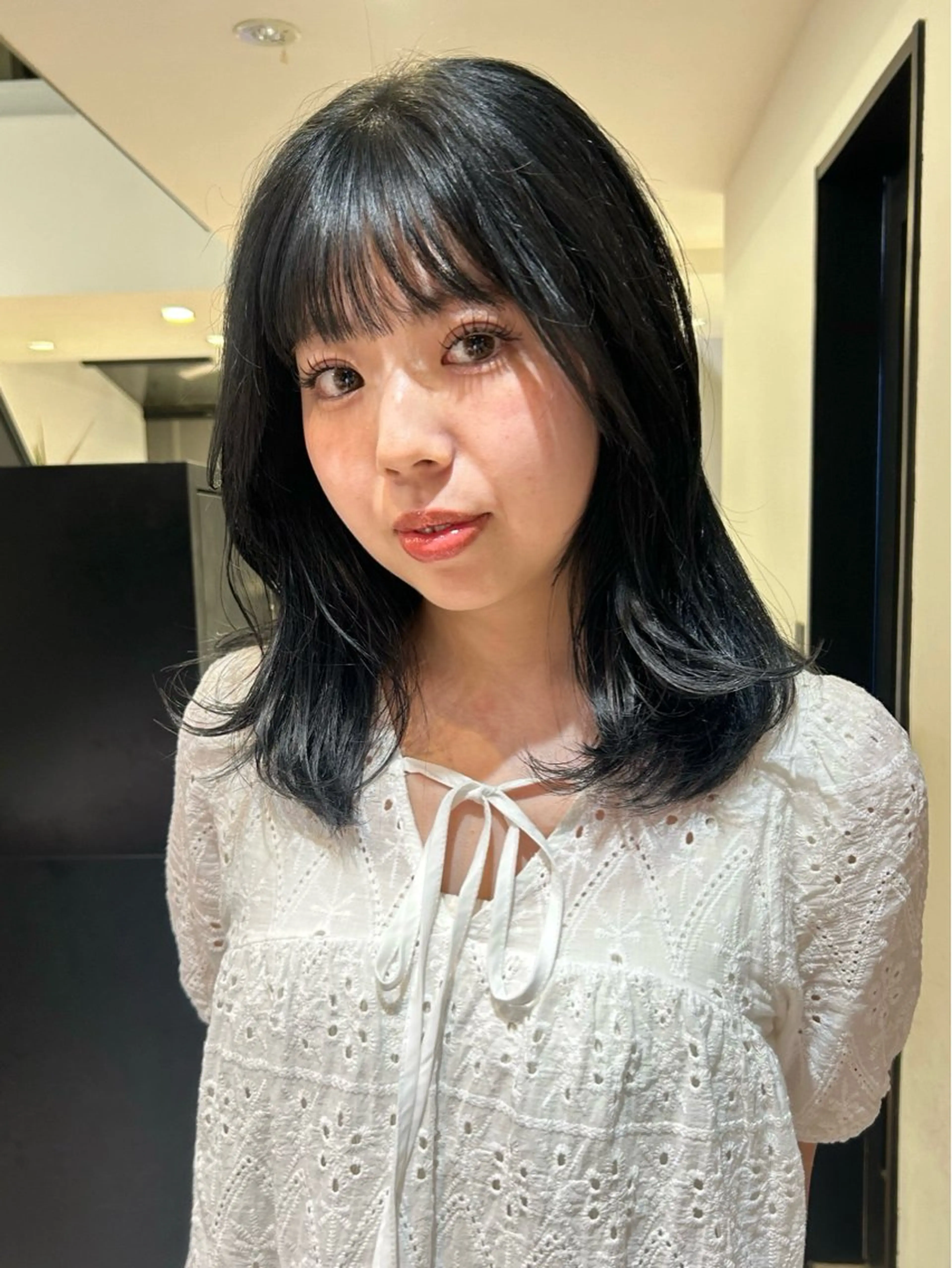 ミディアム カラー パーマ メンズ カット レイヤー/透明感/ ブリーチなし/わかなのヘアスタイル