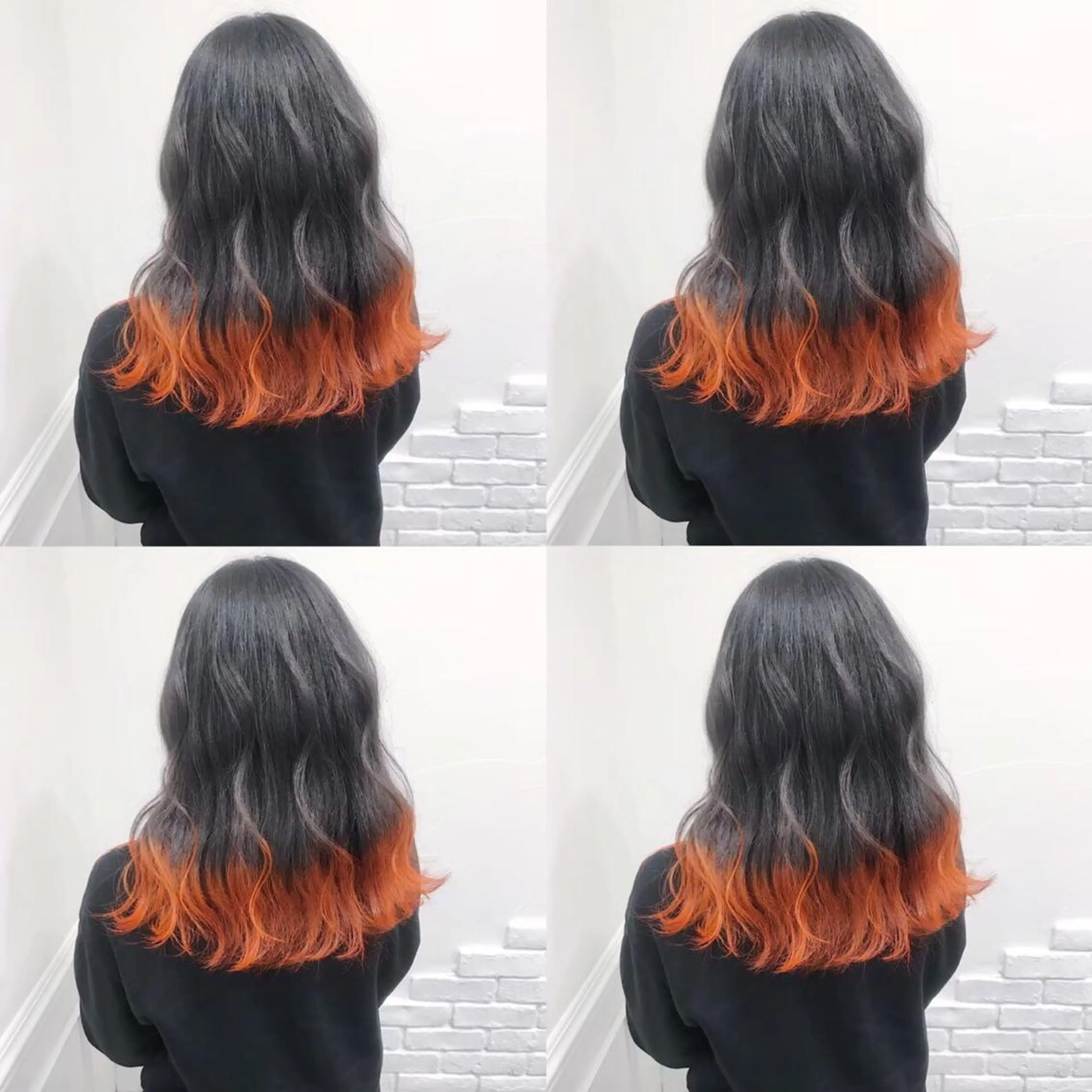 ミディアム カラー JuNブリーチに 縮毛矯正するプロのヘアスタイル