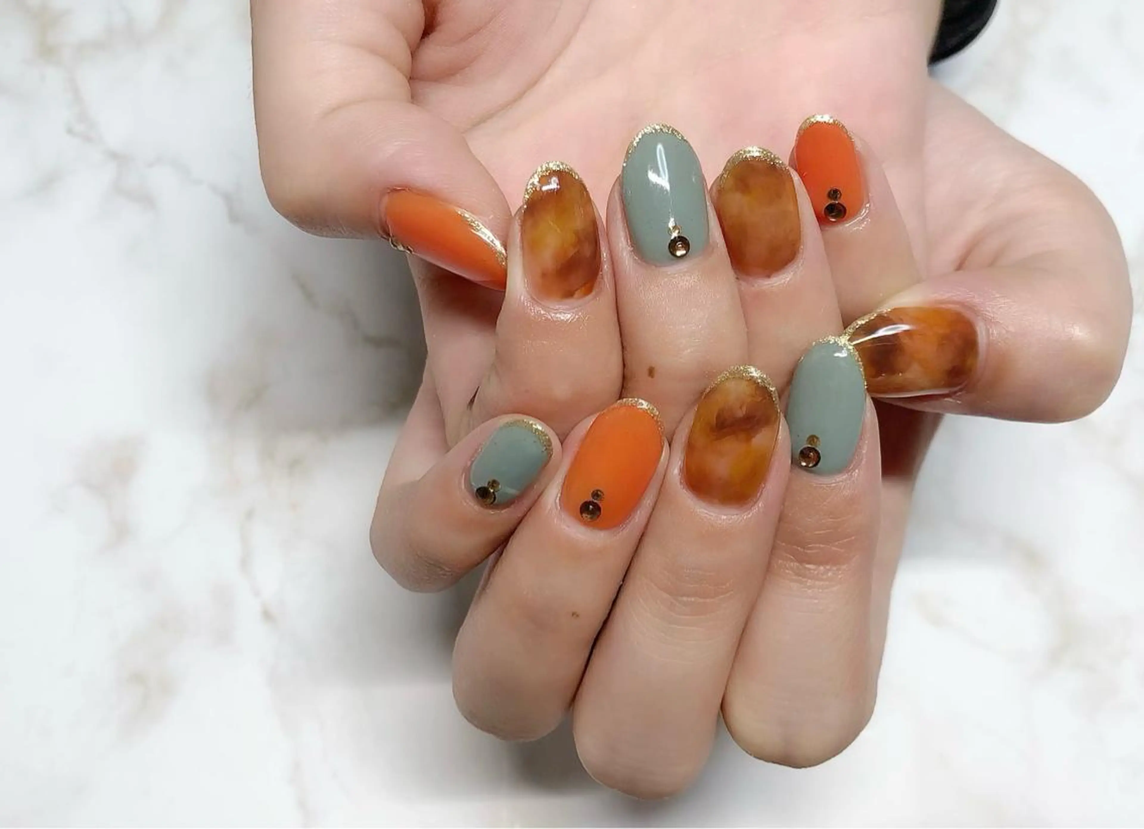 ネイル べっ甲ネイル ジェルネイル ハンドネイル Rindo.ネイル ♡耳つぼジュエリーのその他イメージ