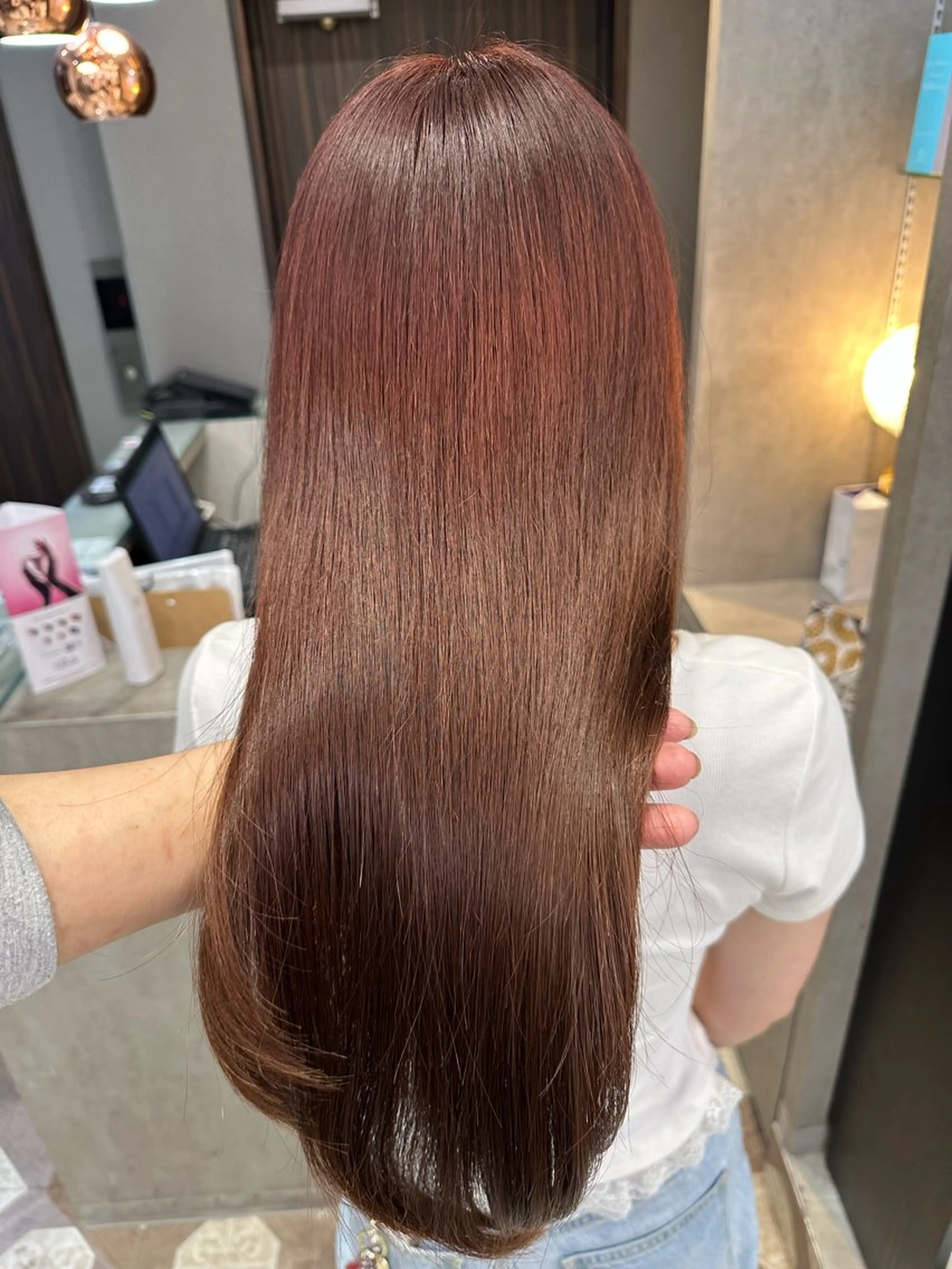 セミロング カラー カット ヘアカラー トリートメント AYAKASA 暖色カラー/レイヤーのヘアスタイル