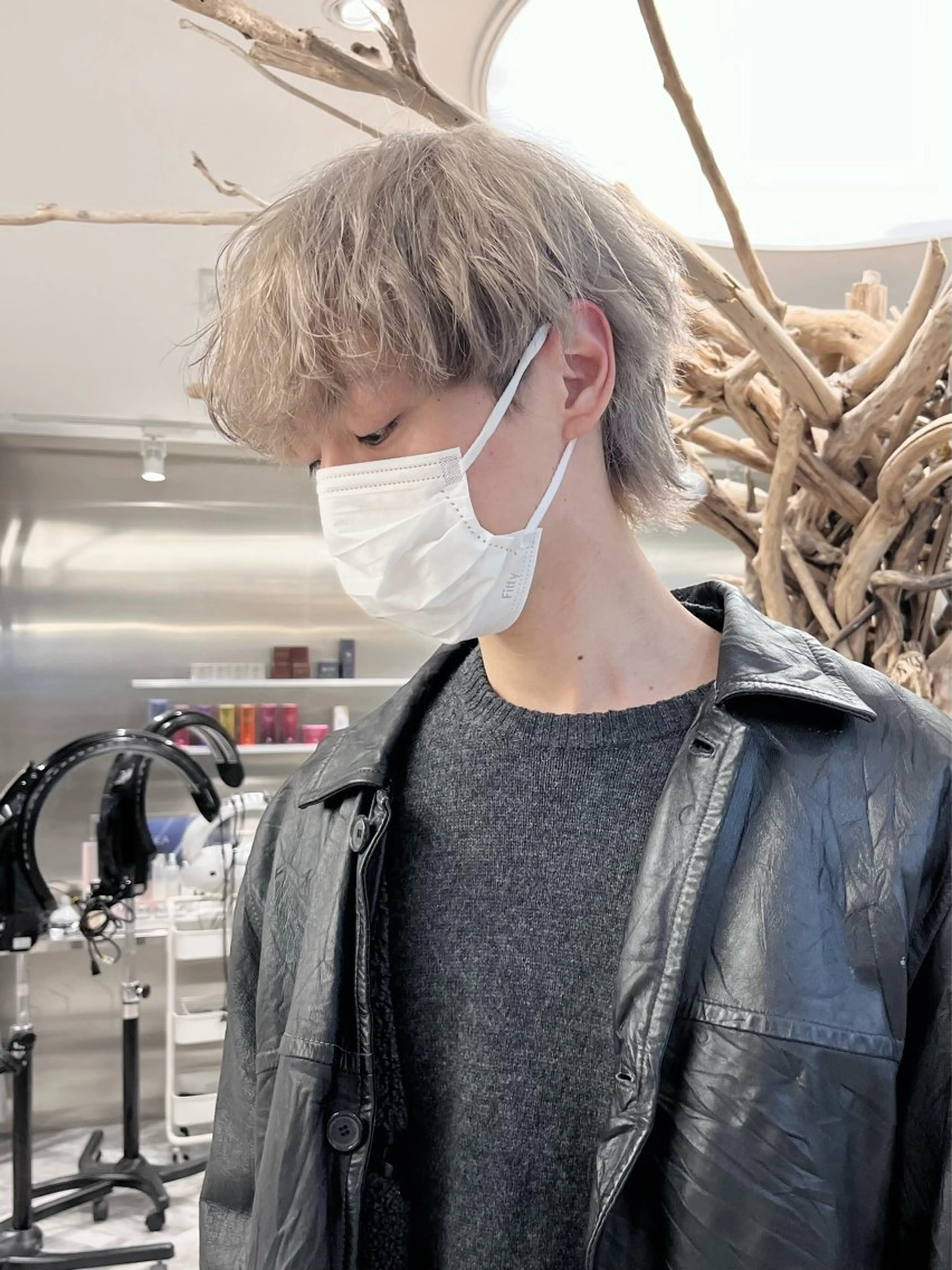 ショート カラー メンズ メンズメッシュ メンズパーマ メンズツイストパーマ 波巻きパーマ メッシュ フェザーショート⚡️ REONのヘアスタイル