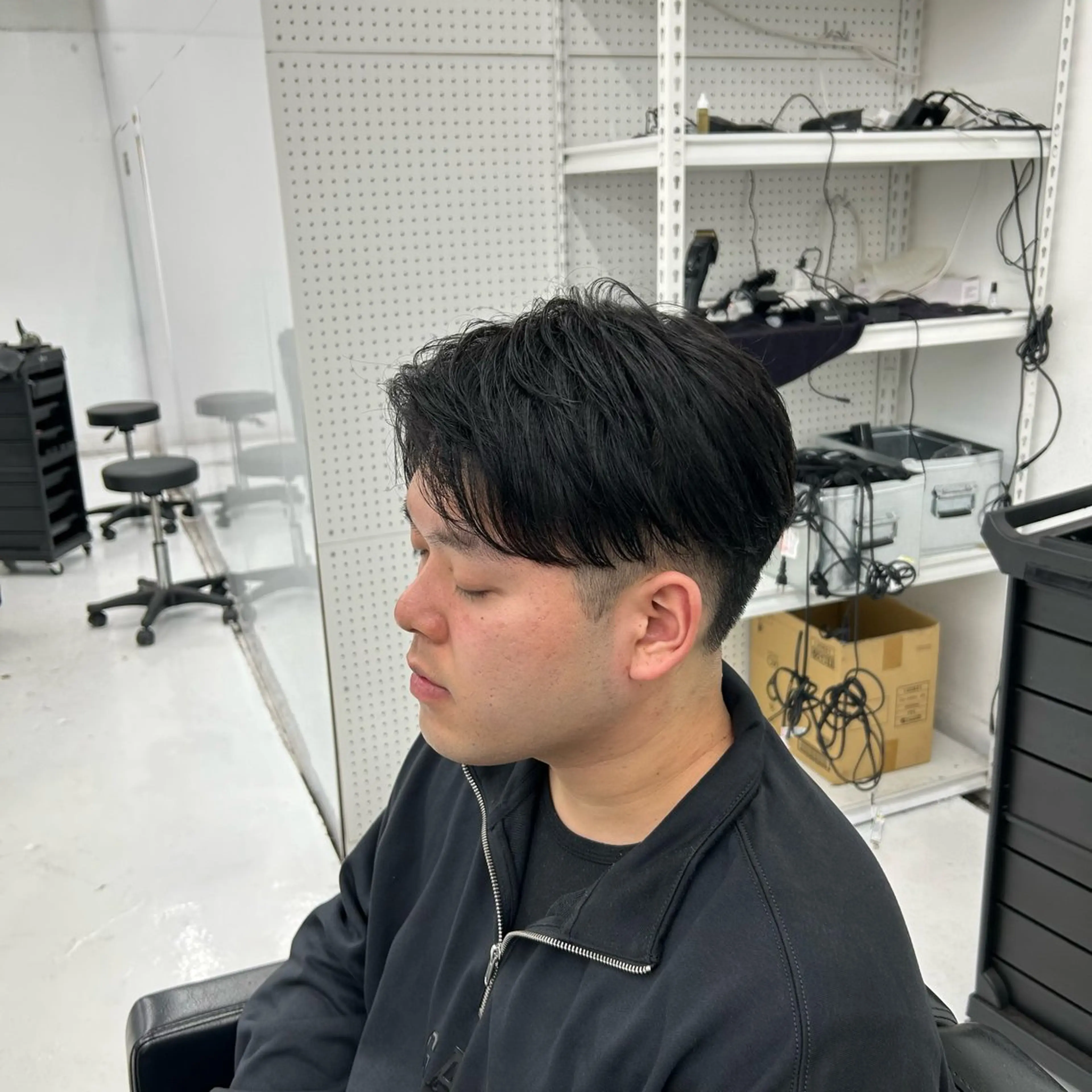 ショート メンズ センターパート カット 【メンズパーマ特化】 🍏網中勇喜のヘアスタイル