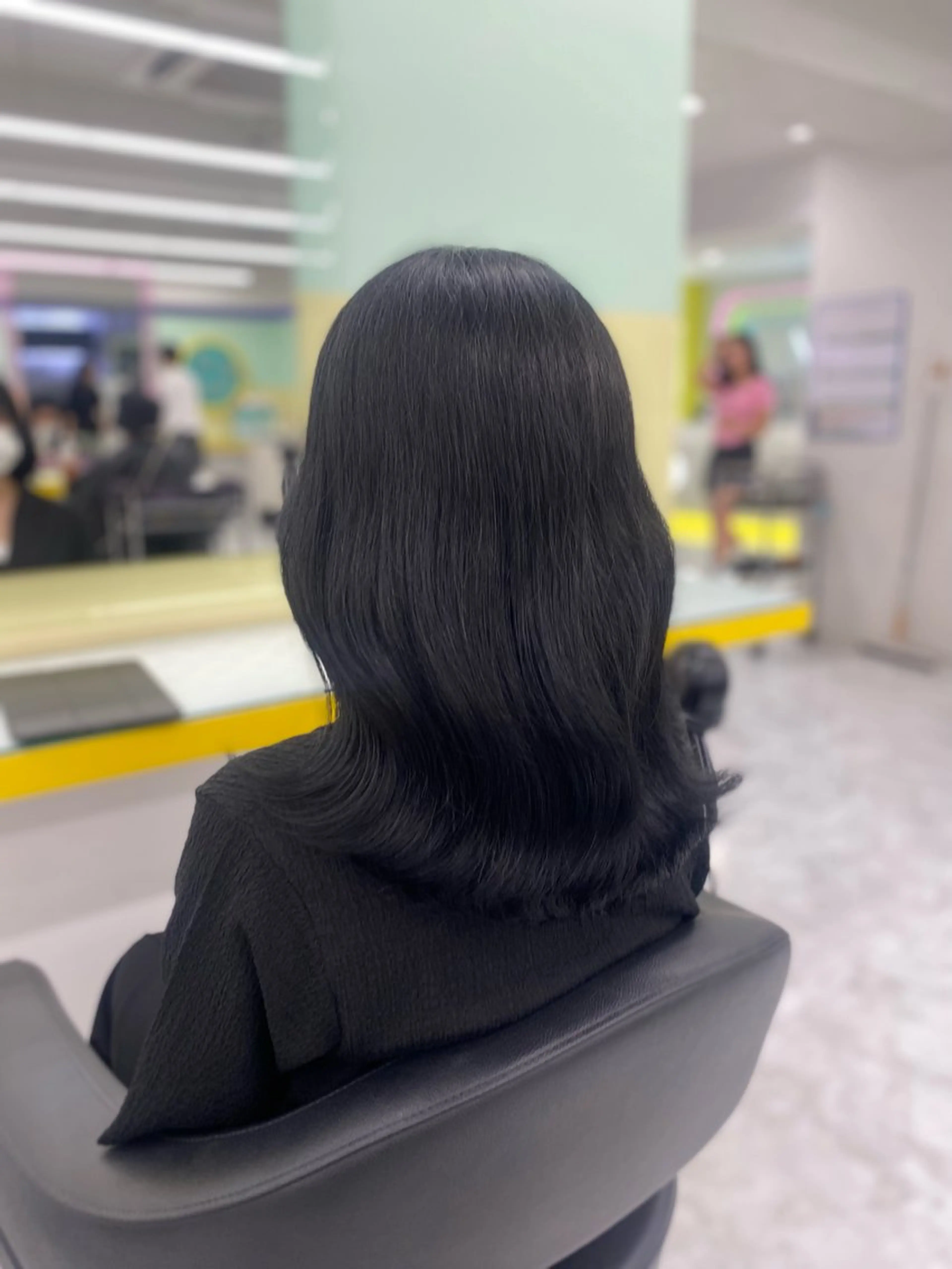 ミディアム カラー パーマ ヘアアレンジ メンズ キッズ 黒髪 ブルーカラー ブルーブラック ヘアカラー 💖横浜ブリーチなし 💖MIHOのヘアスタイル