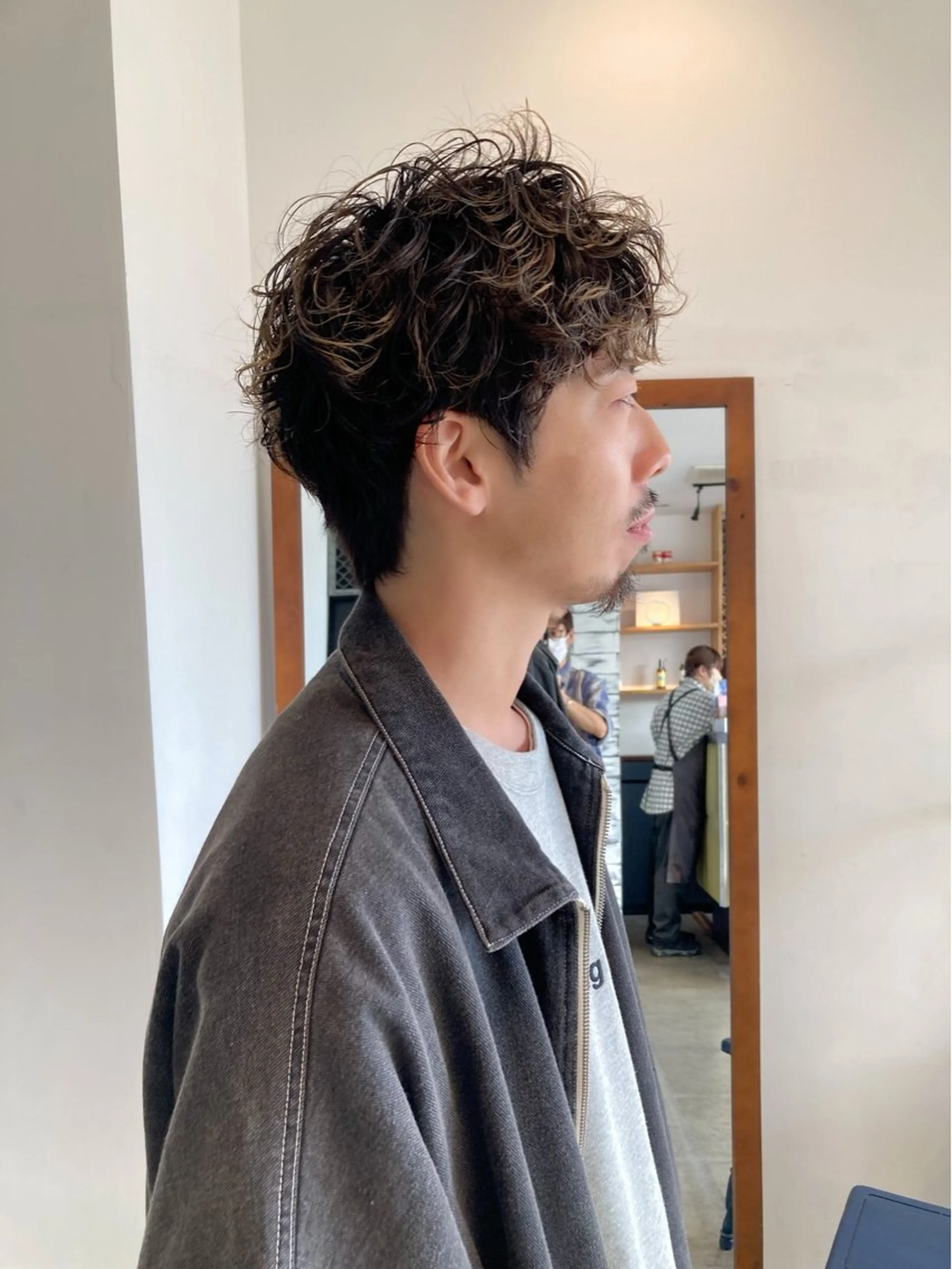 メンズ カット パーマ 浅野 敬亮のヘアスタイル