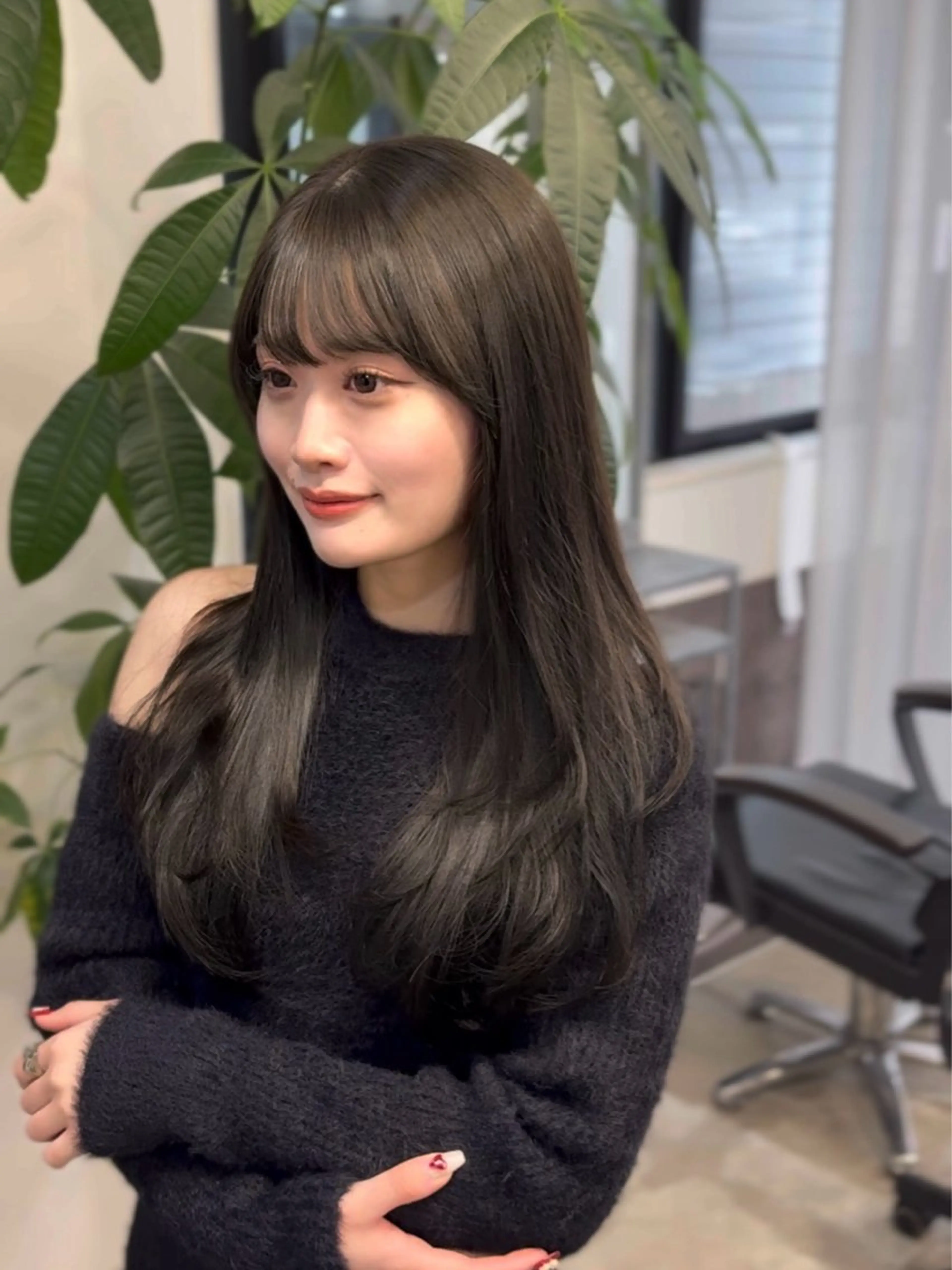 カラー ブリーチ 透明感カラー ブリーチなしカラー ヘアカラー 🩵福岡ブリーチなし レイヤー/紫音🩵のヘアスタイル
