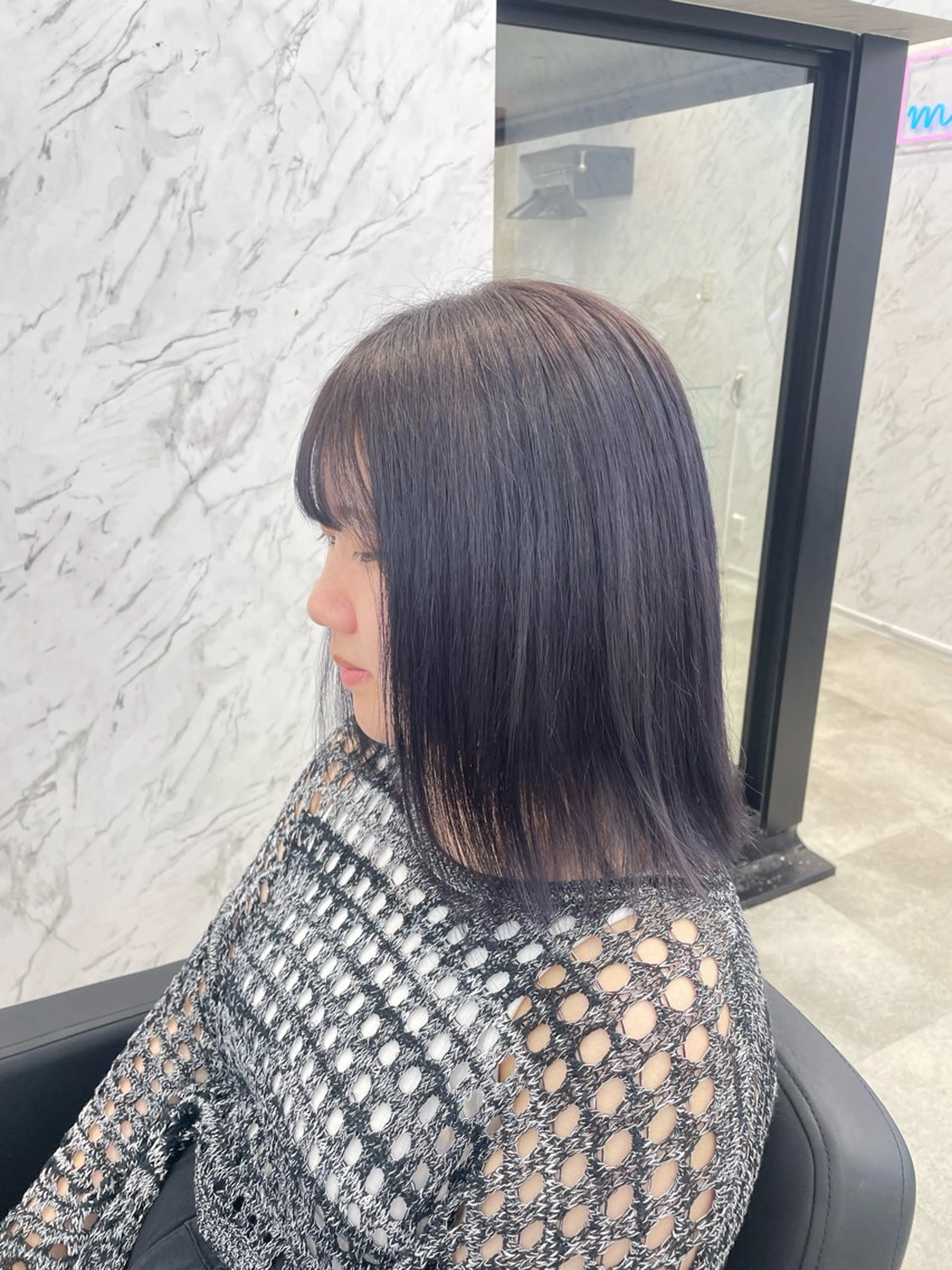 セミロング カラー アッシュ ラベンダーカラー ラベンダーアッシュ ヘアカラー 韓国ヘア🎀 /♡𝓝𝓸𝓪♡のヘアスタイル