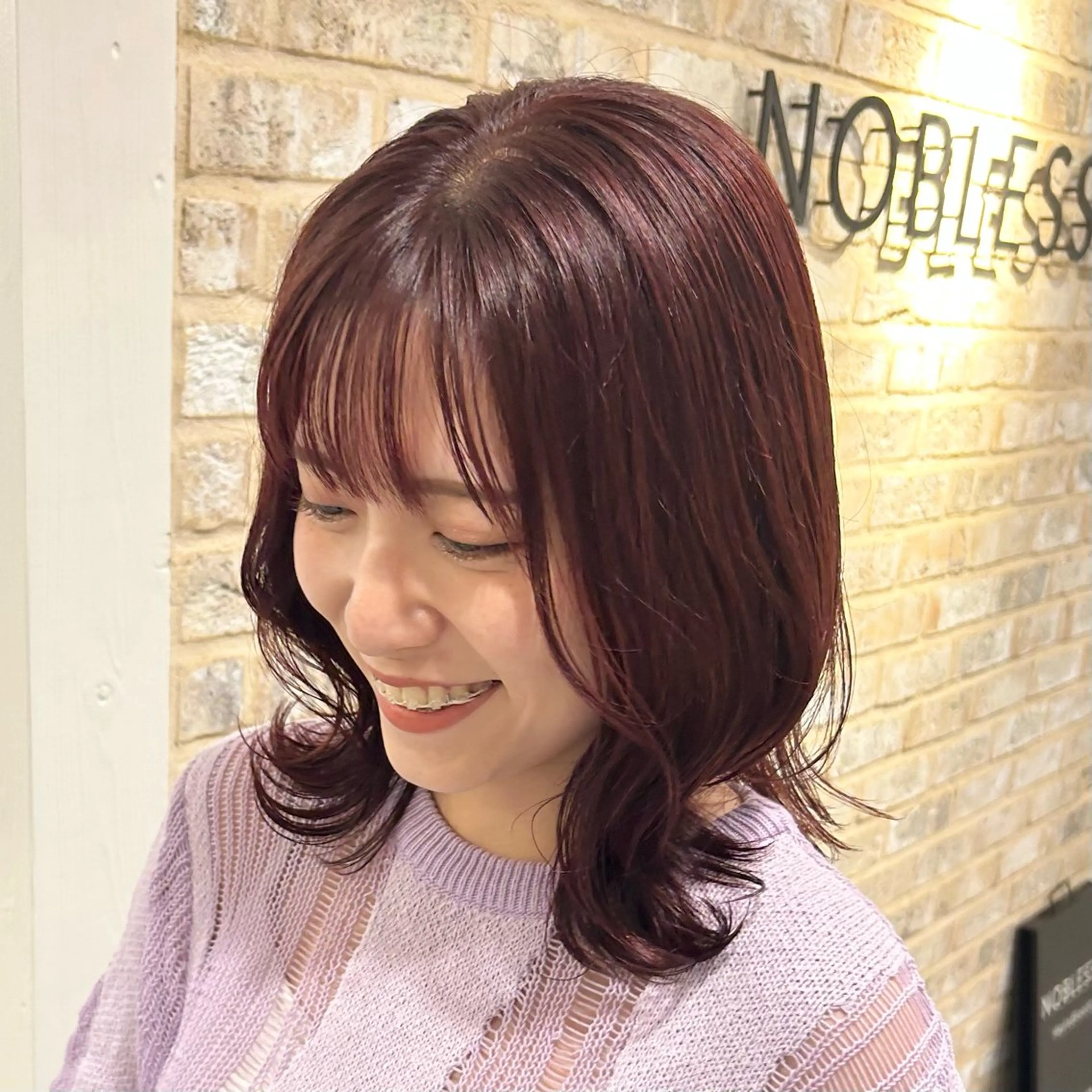 ミディアム カラー ピンクカラー ヘアカラー トリートメント ウルフ/レイヤー /suzuhaのヘアスタイル