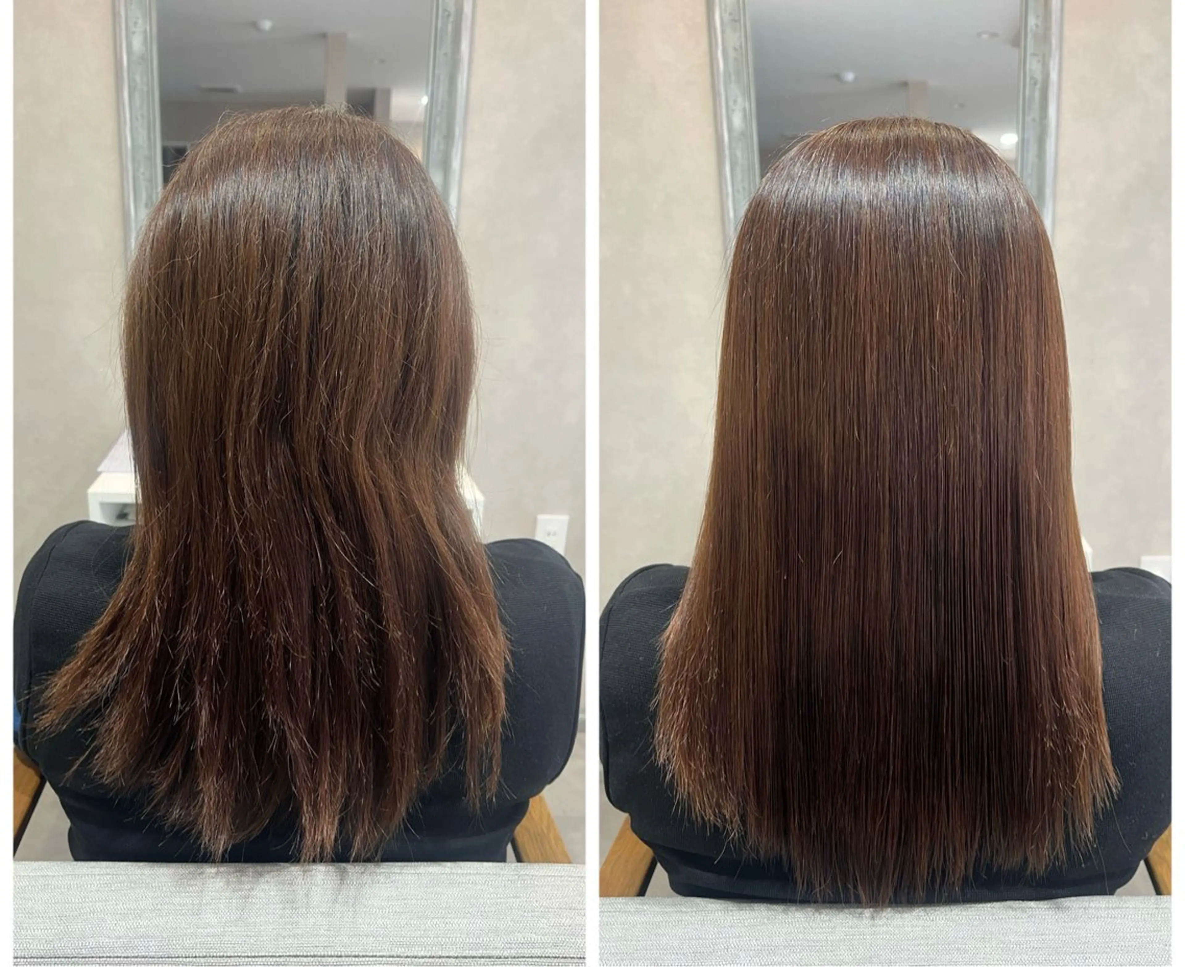 セミロング 縮毛矯正 森 愛友のヘアスタイル