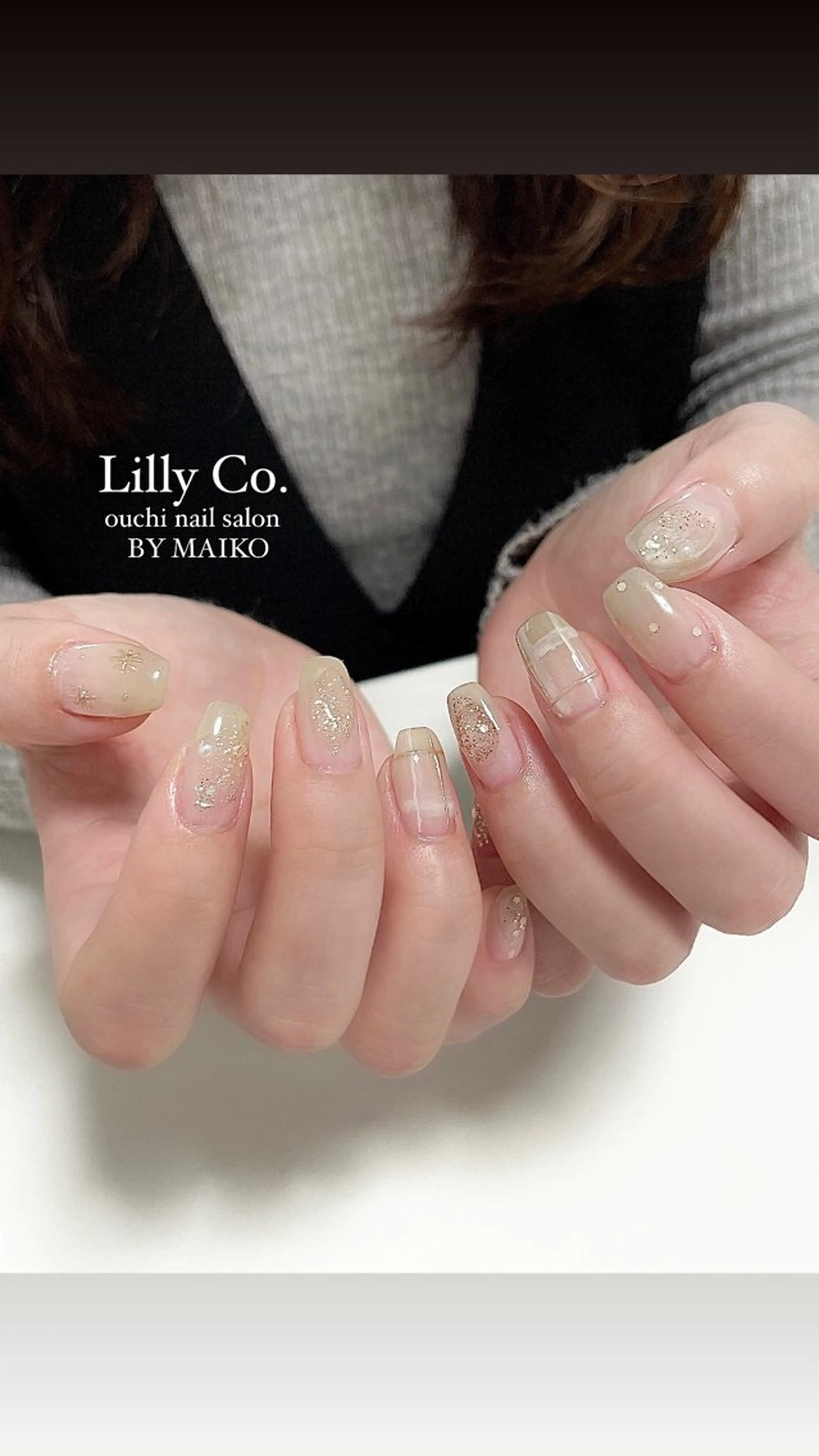 ネイル 冬ネイル クリスマス ハンドネイル ハンドケア Lilly Co.のネイルデザイン