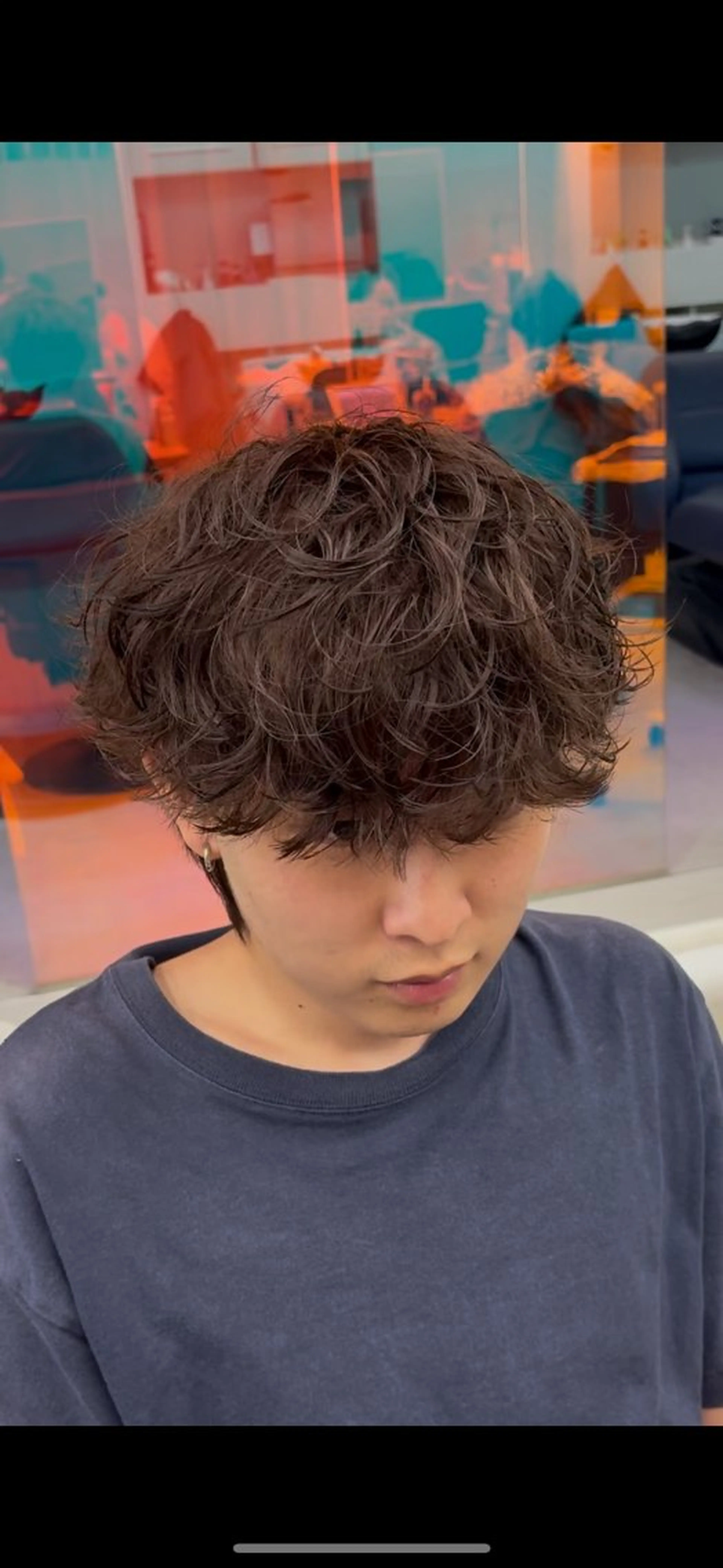 ショート カラー パーマ メンズ メンズパーマ プードルパーマ 学生（メンズ向け） スパイキーショート 波巻きパーマ カット パーマ シャドウパーマ/ ルーズパーマ/メンズのヘアスタイル