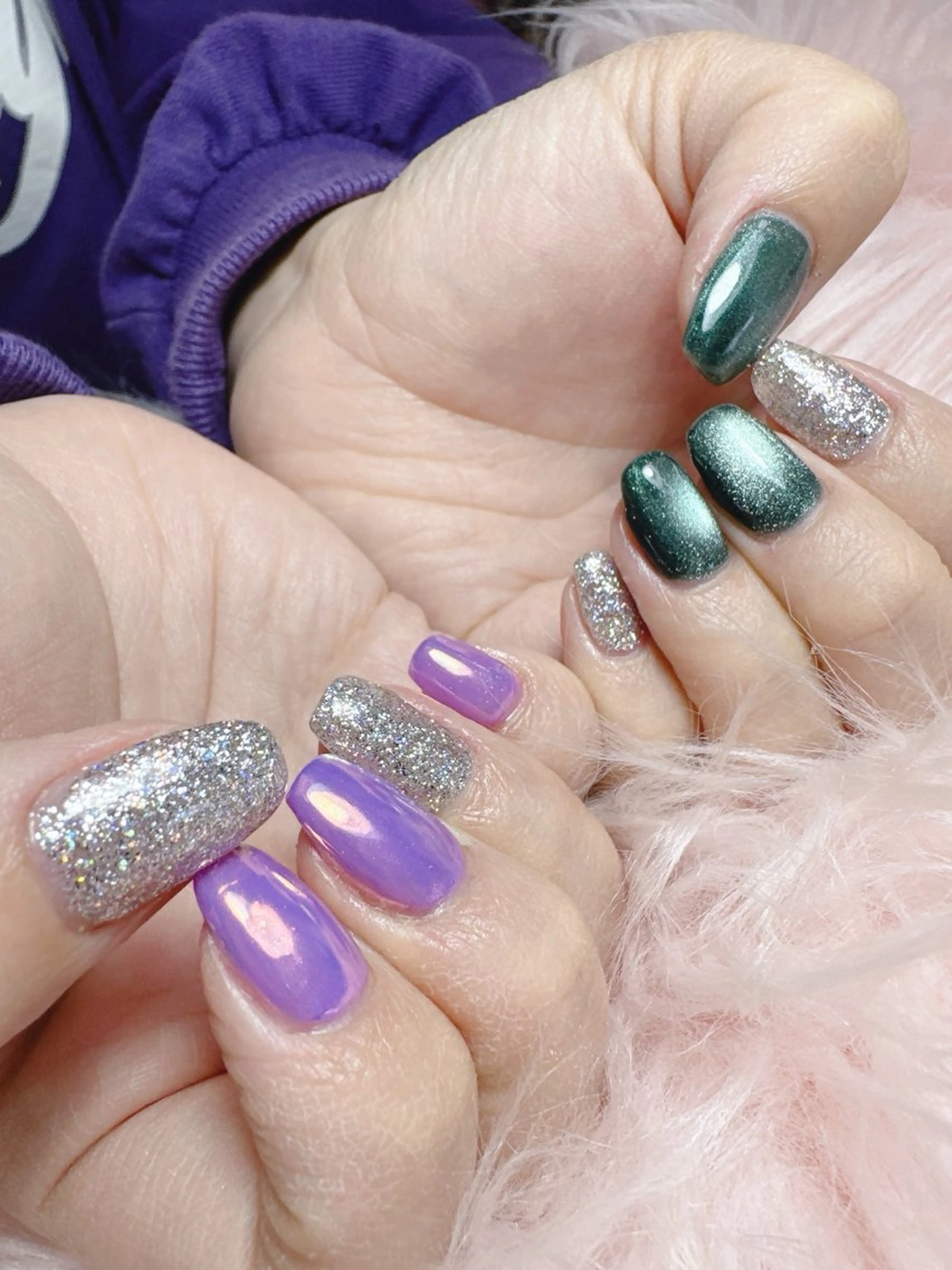 ネイル オーロラネイル ミラーネイル ハンドネイル MignonReve ☺︎MIYUのネイルデザイン