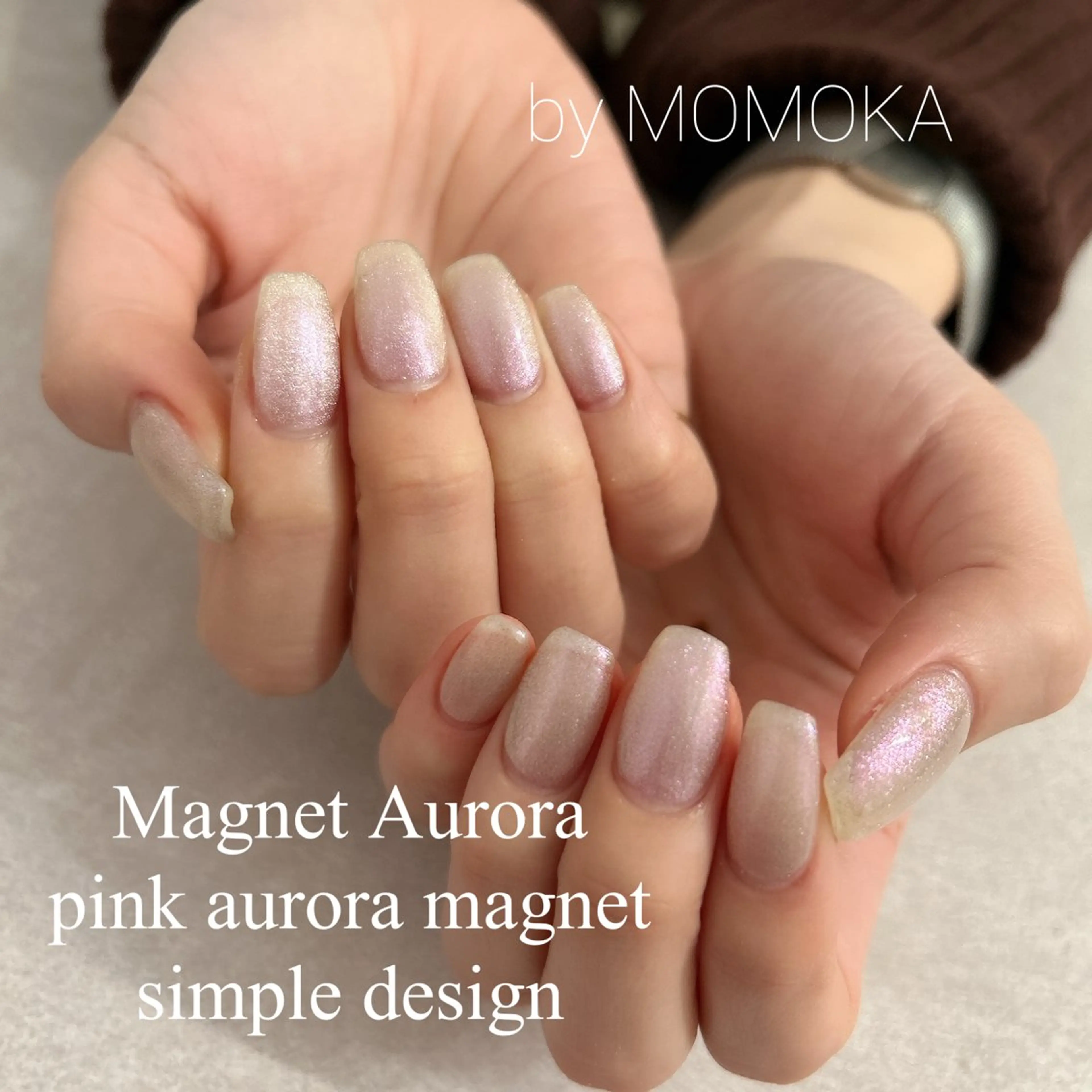 ネイル オーロラネイル マグネットネイル ハンドネイル Momo nailsalonのネイルデザイン