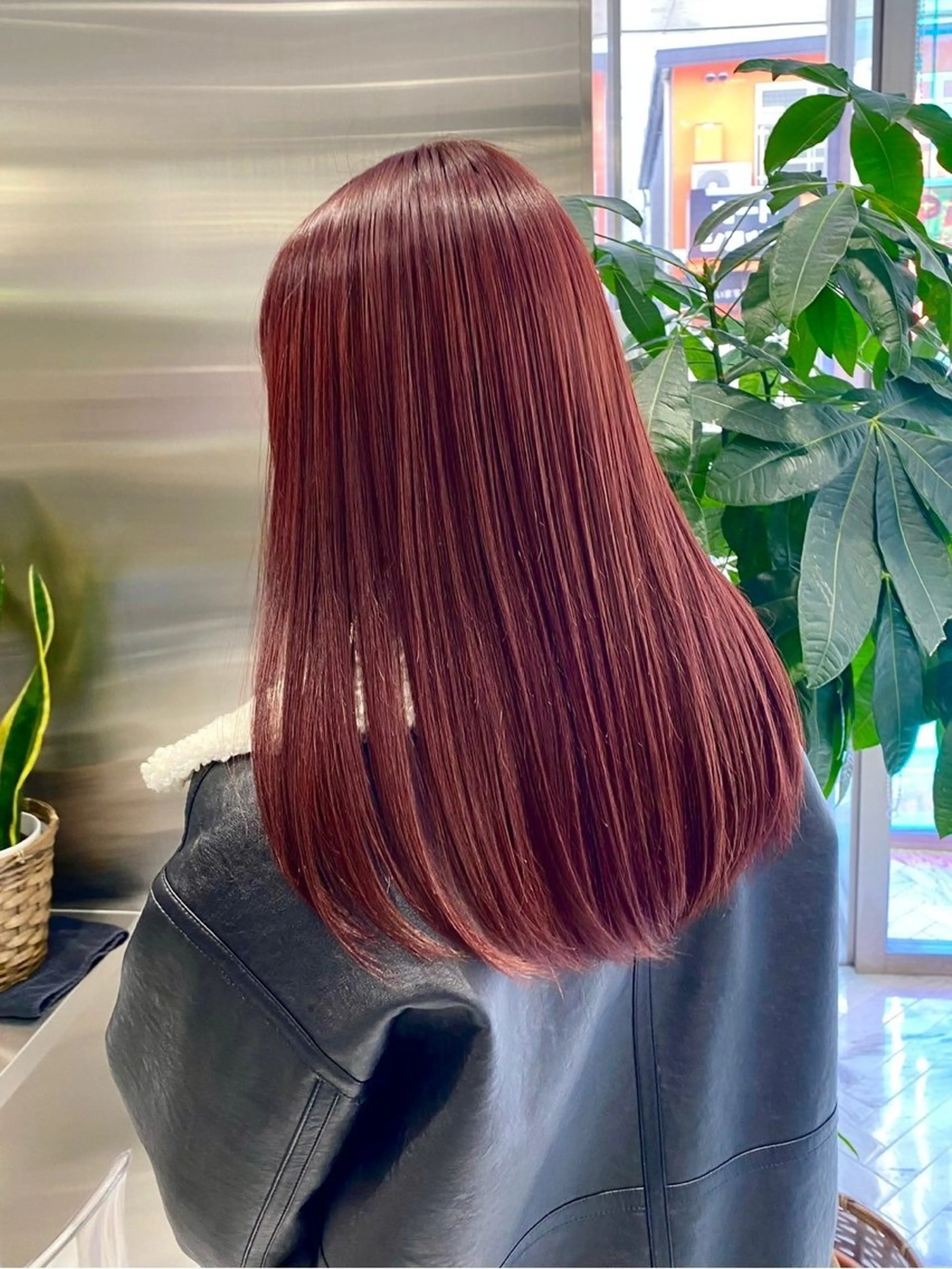 セミロング カラー レッドカラー 似合わせ SHOYAのヘアスタイル