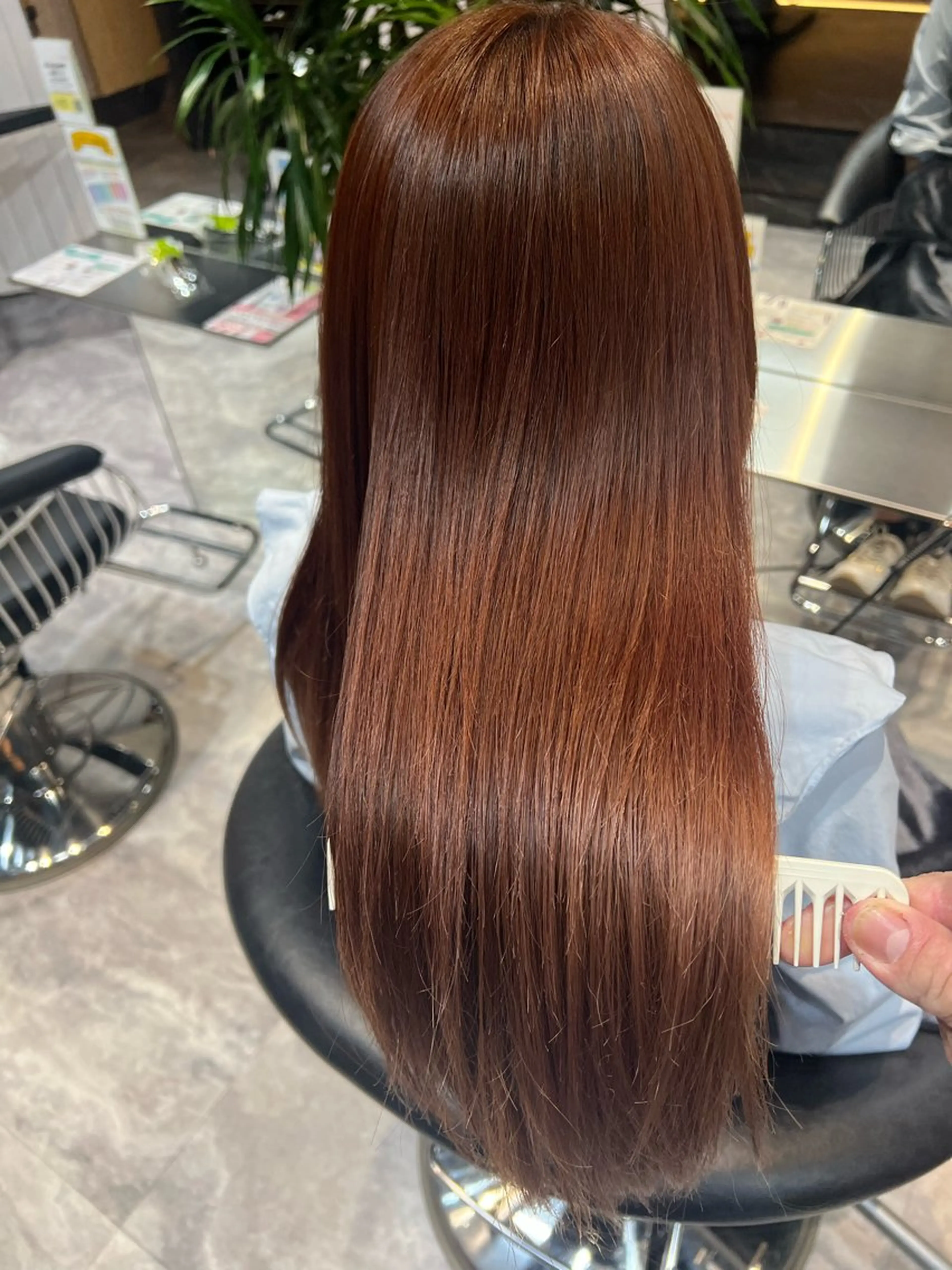 ロング 酸性ストレート 韓国艶髪/透明感 カラー/ひなののヘアスタイル