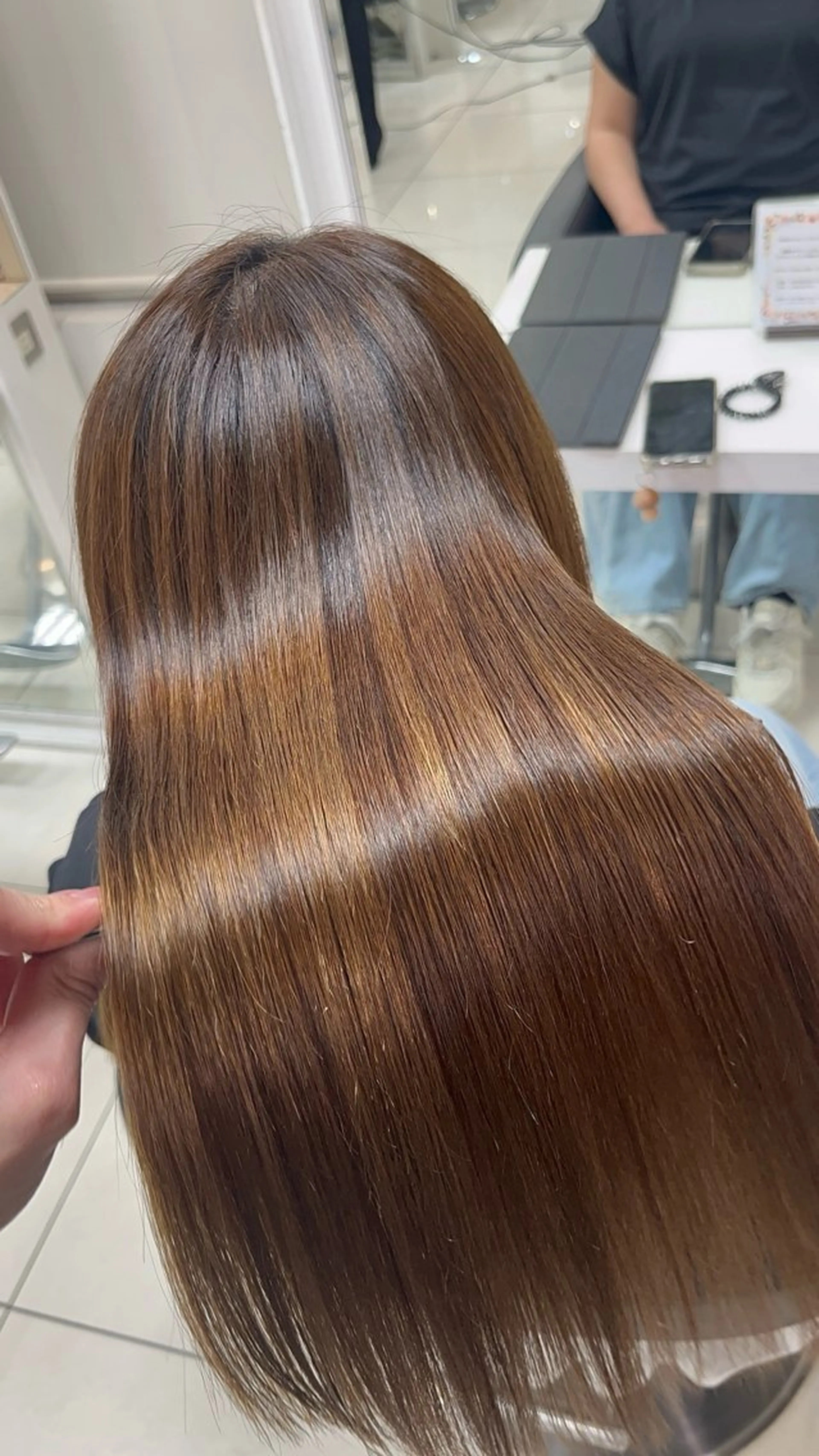 ロング パーマ 似合わせカット 縮毛矯正 縮毛矯正指名No.1 艶カラー/SHIMAのヘアスタイル