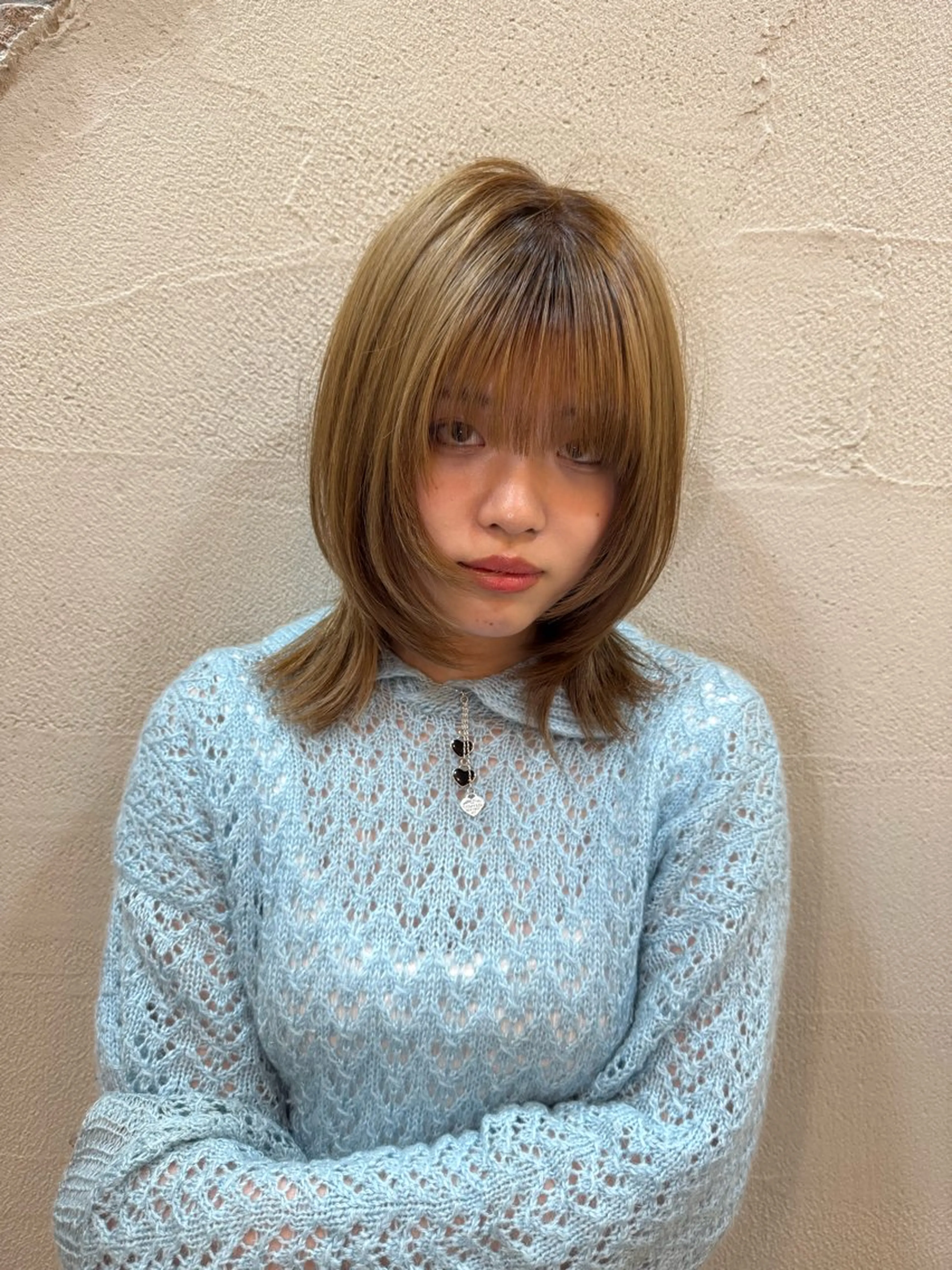 ミディアム カラー ベージュカラー レイヤーカット 韓国風🇰🇷レイヤ ーKEI🇰🇷のヘアスタイル