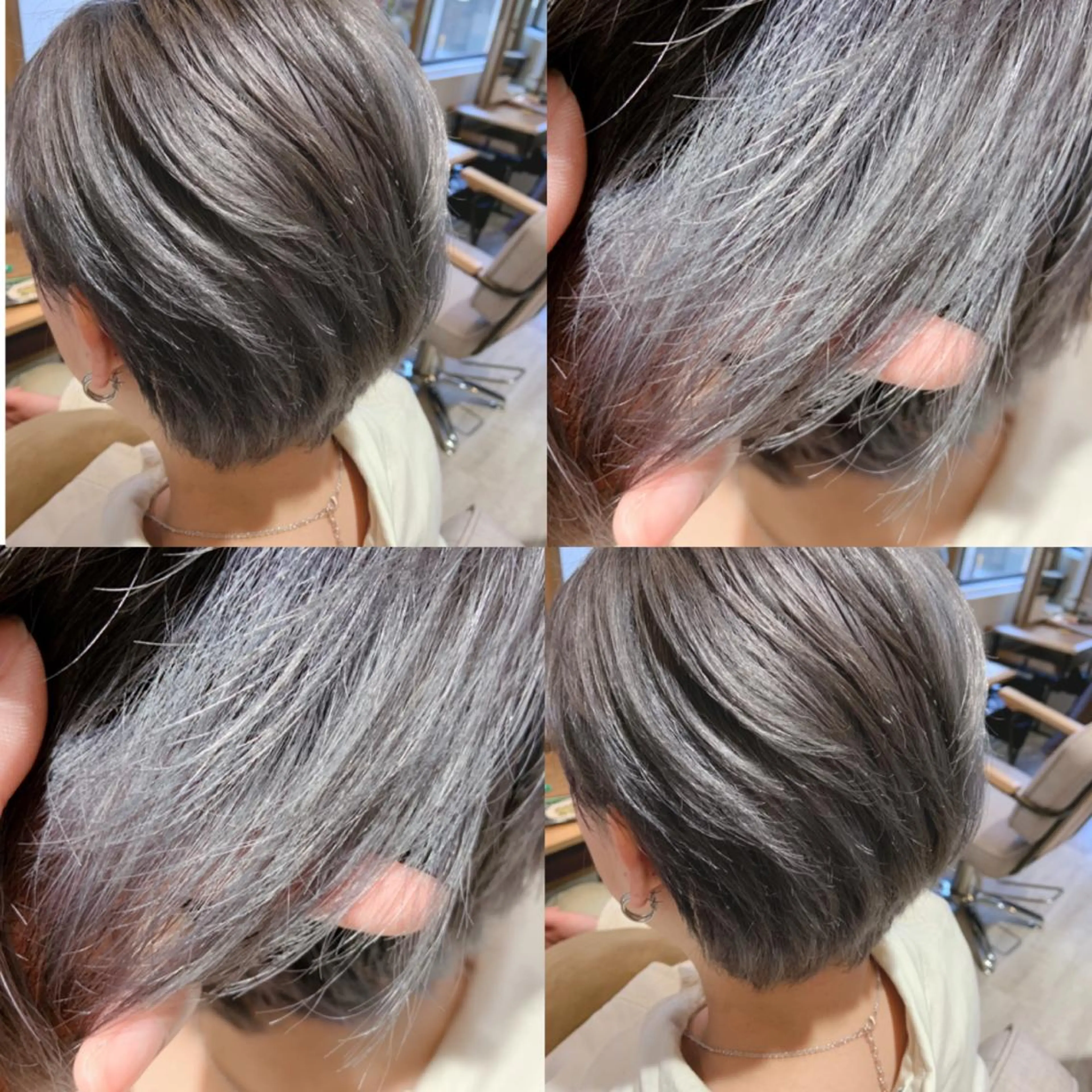 ショート カラー アッシュ ブリーチ シルバー シルバーアッシュ rita atelier 【リタ】所属・韓国hair🦋 Nanaのヘアスタイル