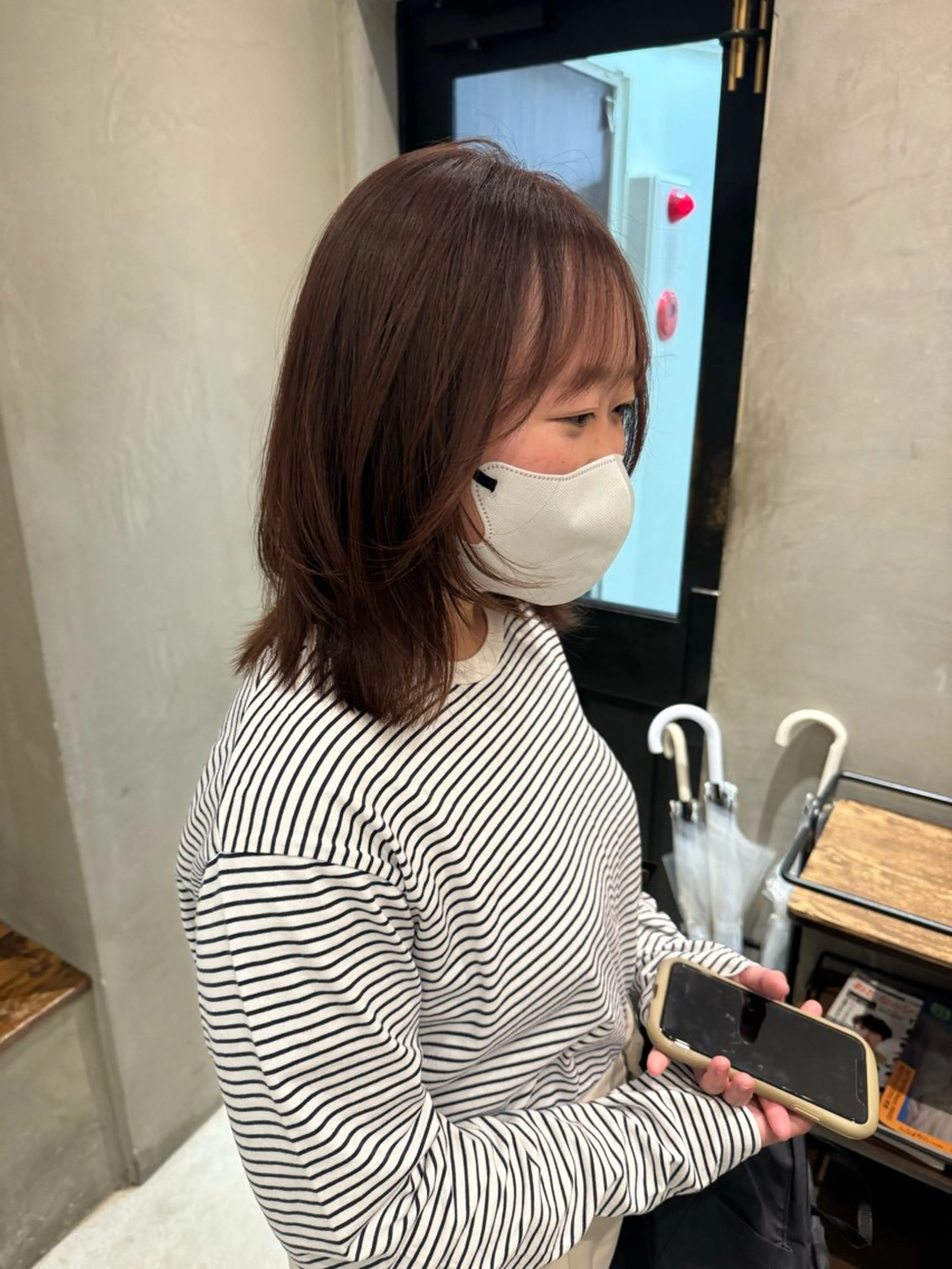 セミロング カット ヘアカラー トリートメント 顔周りcut・ご相談 =新宿しずく🇰🇷のヘアスタイル