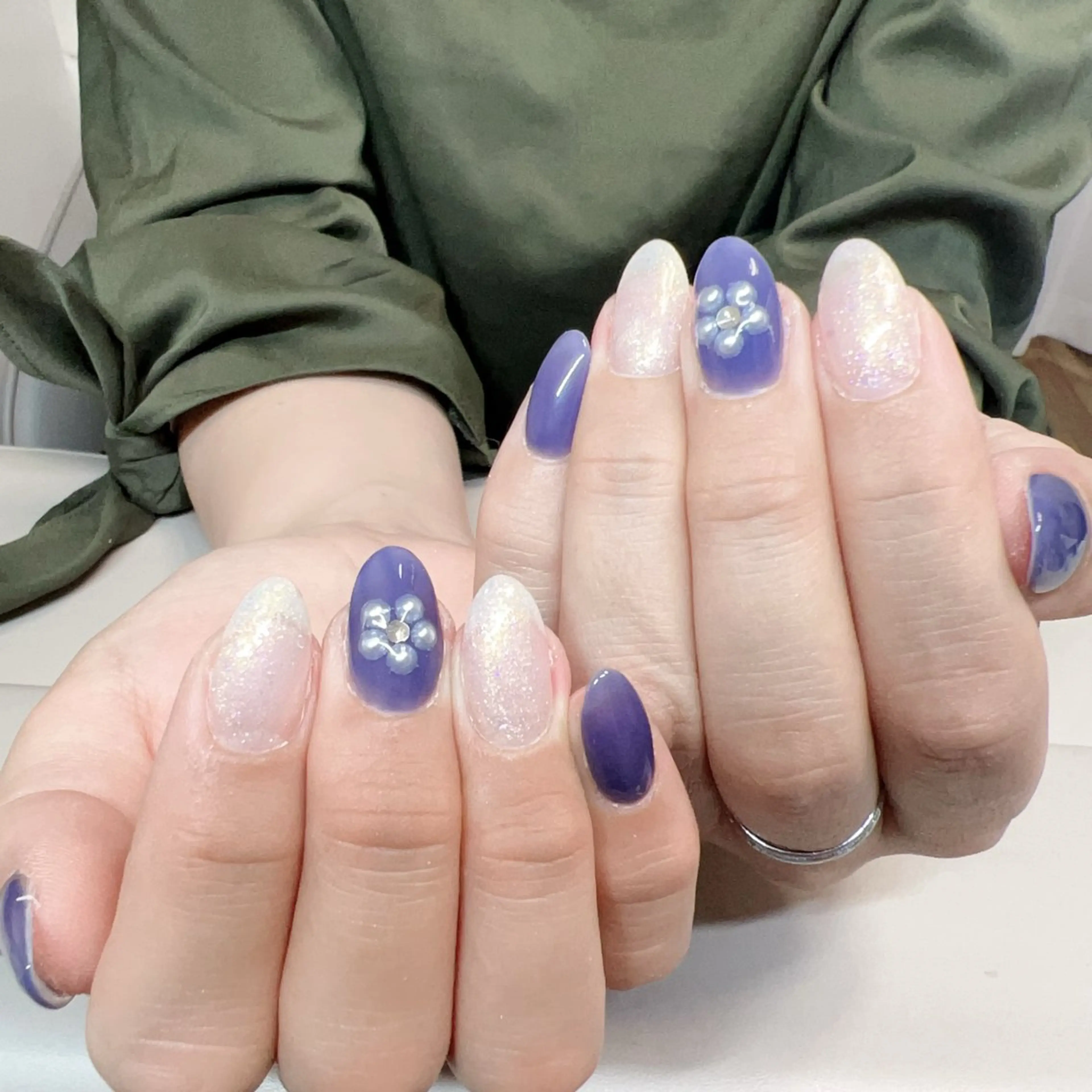 ネイル アニマル柄 アートネイル オーロラネイル べっ甲ネイル ブラウン Rika Nail ellaのネイルデザイン