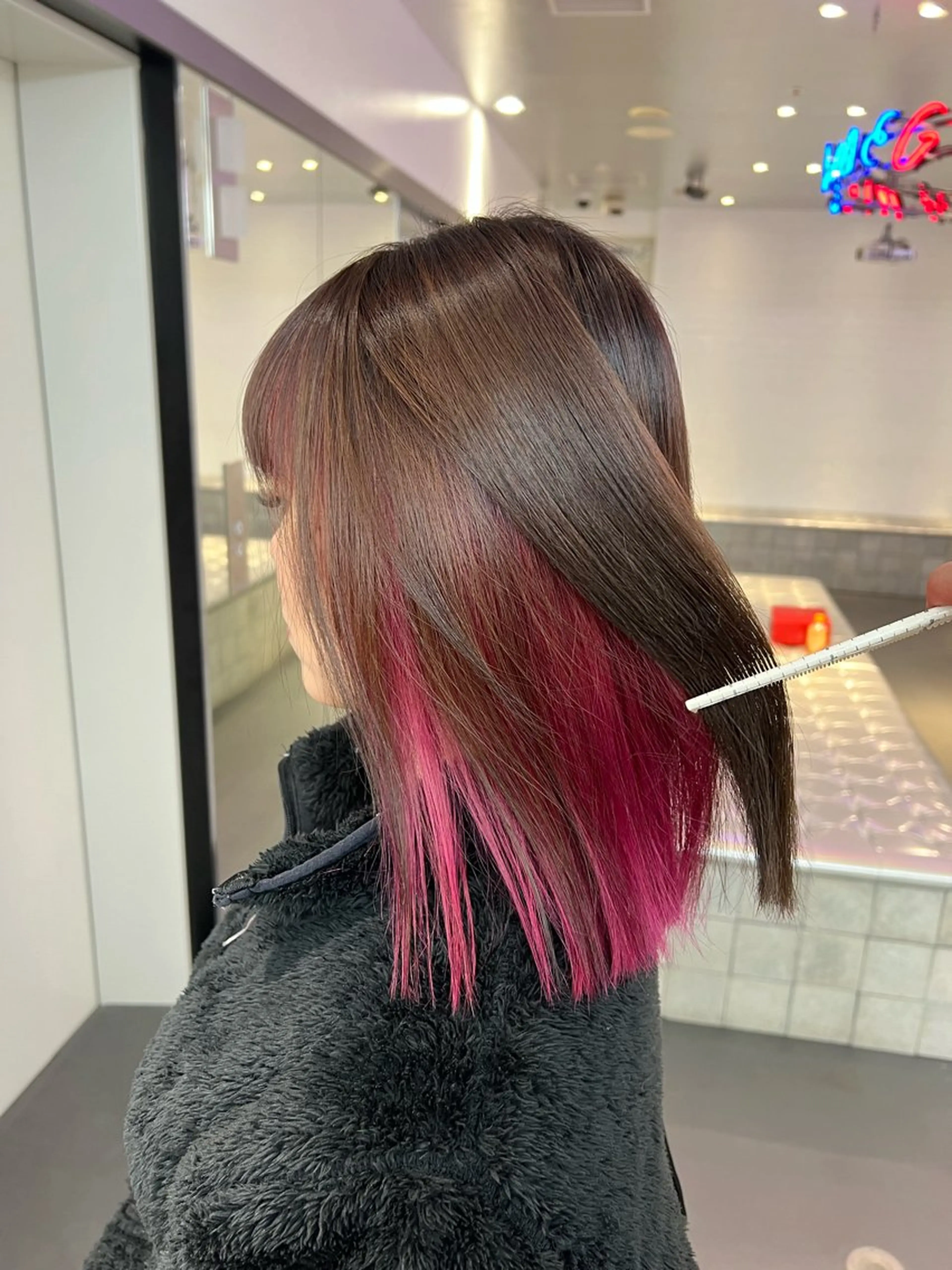 ミディアム カラー ピンクカラー ヘアカラー 💫色落ちまで可愛い ブリーチ💫ユウゴのヘアスタイル