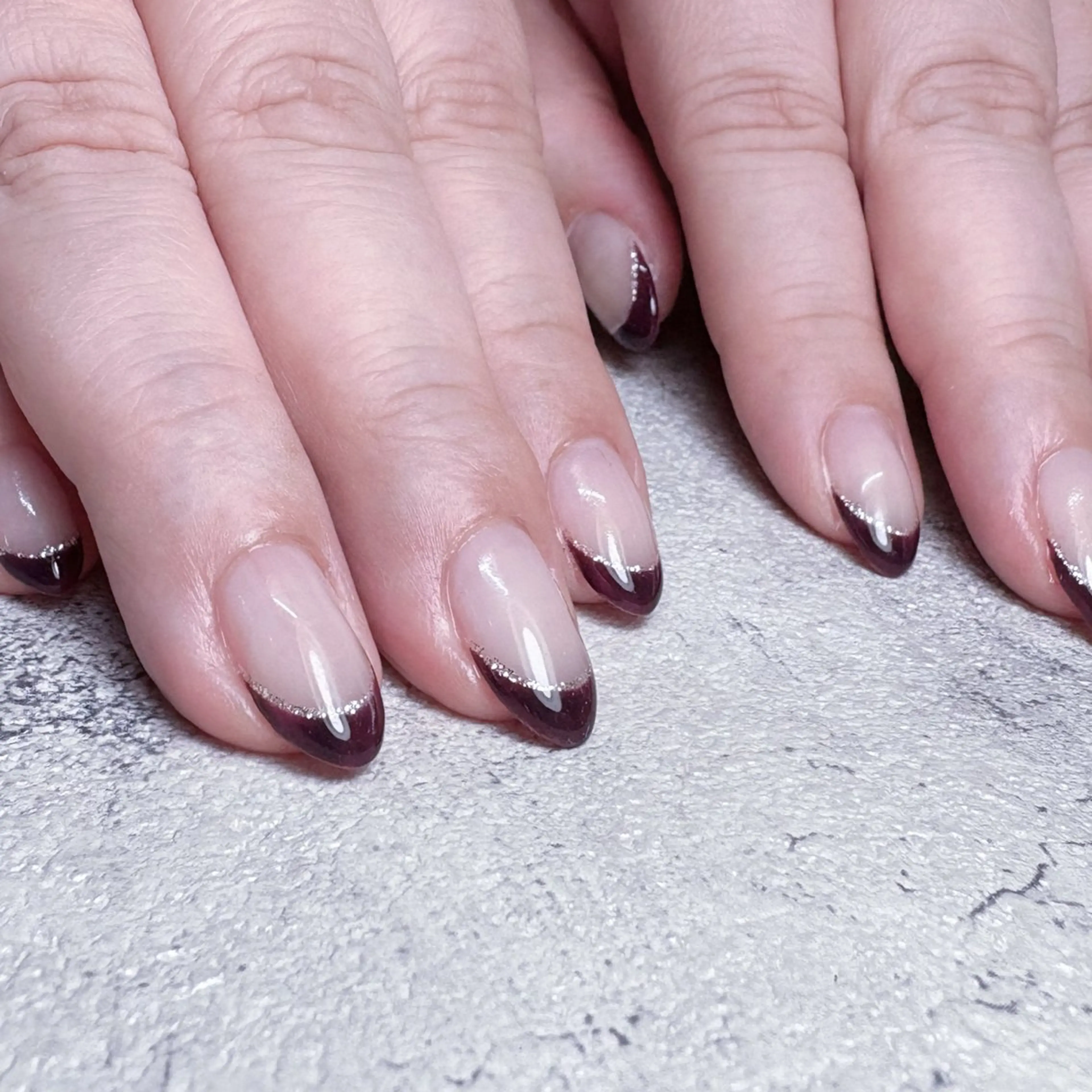 ネイル フレンチネイル ラメ(グリッター) Nail R🌷 AKARI恵比寿のネイルデザイン