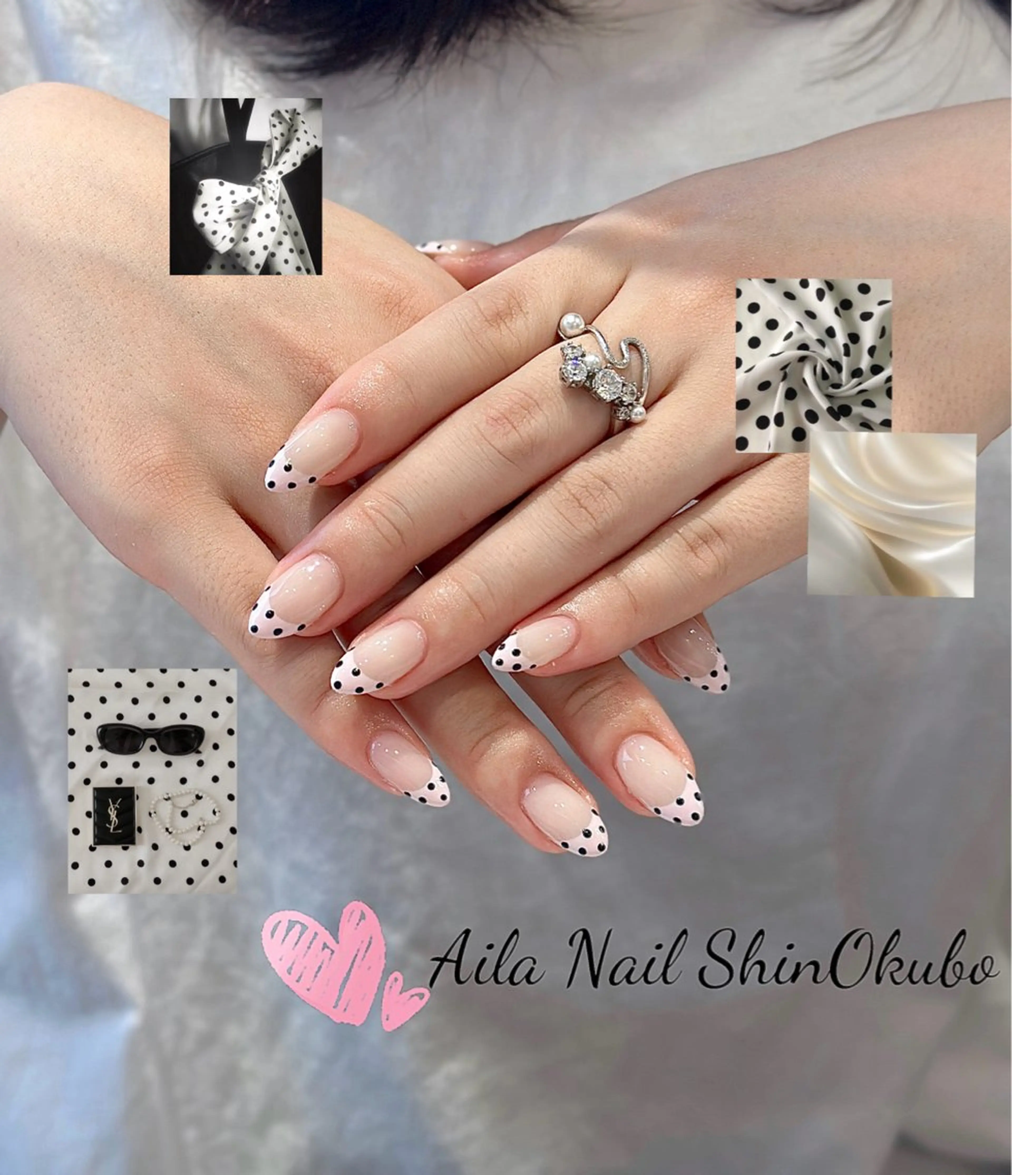 ミディアム 韓国風ヘア ハンドネイル Aila Nail ShinOkuboのネイルデザイン