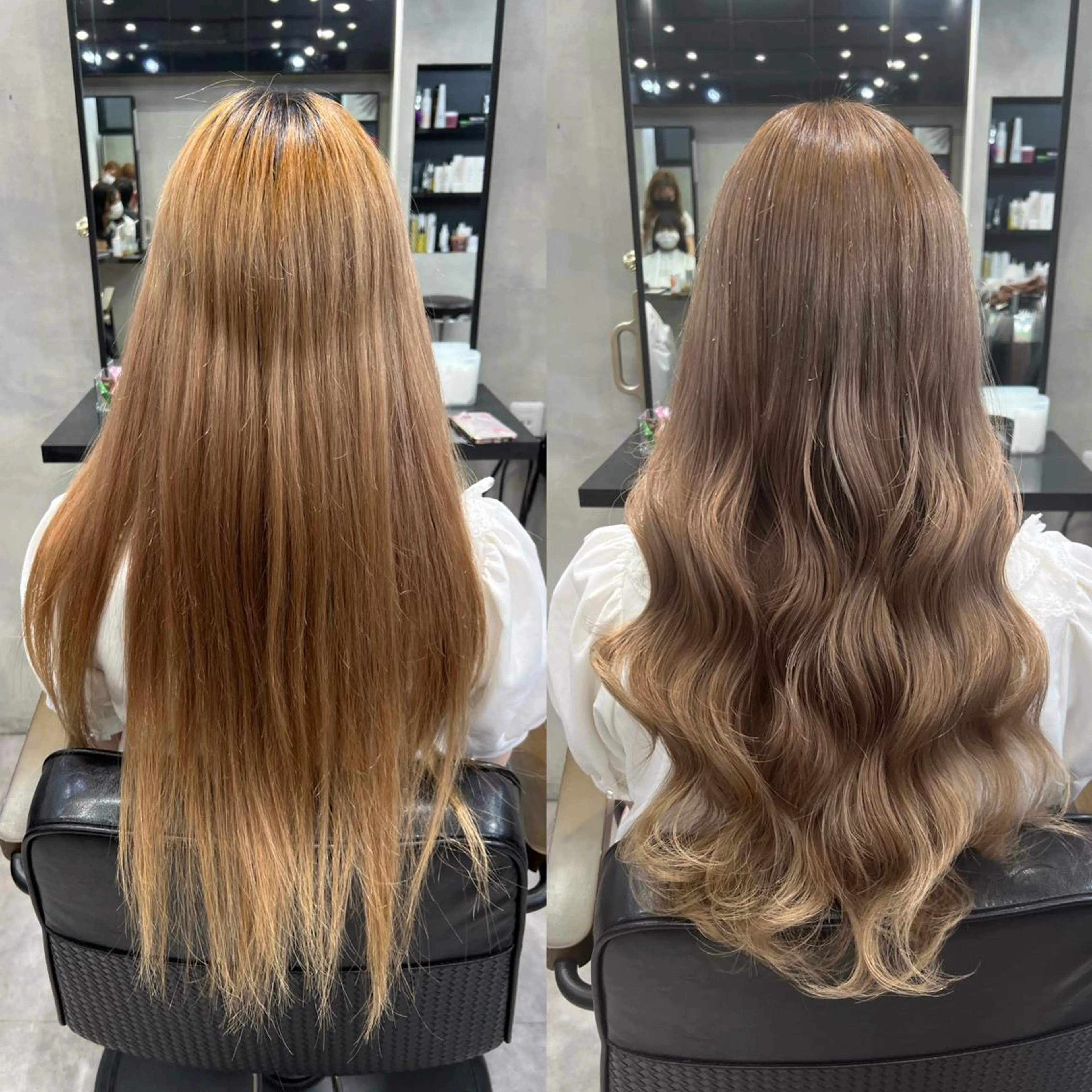 ロング カラー ヘアアレンジ シールエクステ アッシュ バレイヤージュ ベージュカラー 黒髪 ヘアカラー トリートメント ar+ ❤︎ maiのヘアスタイル