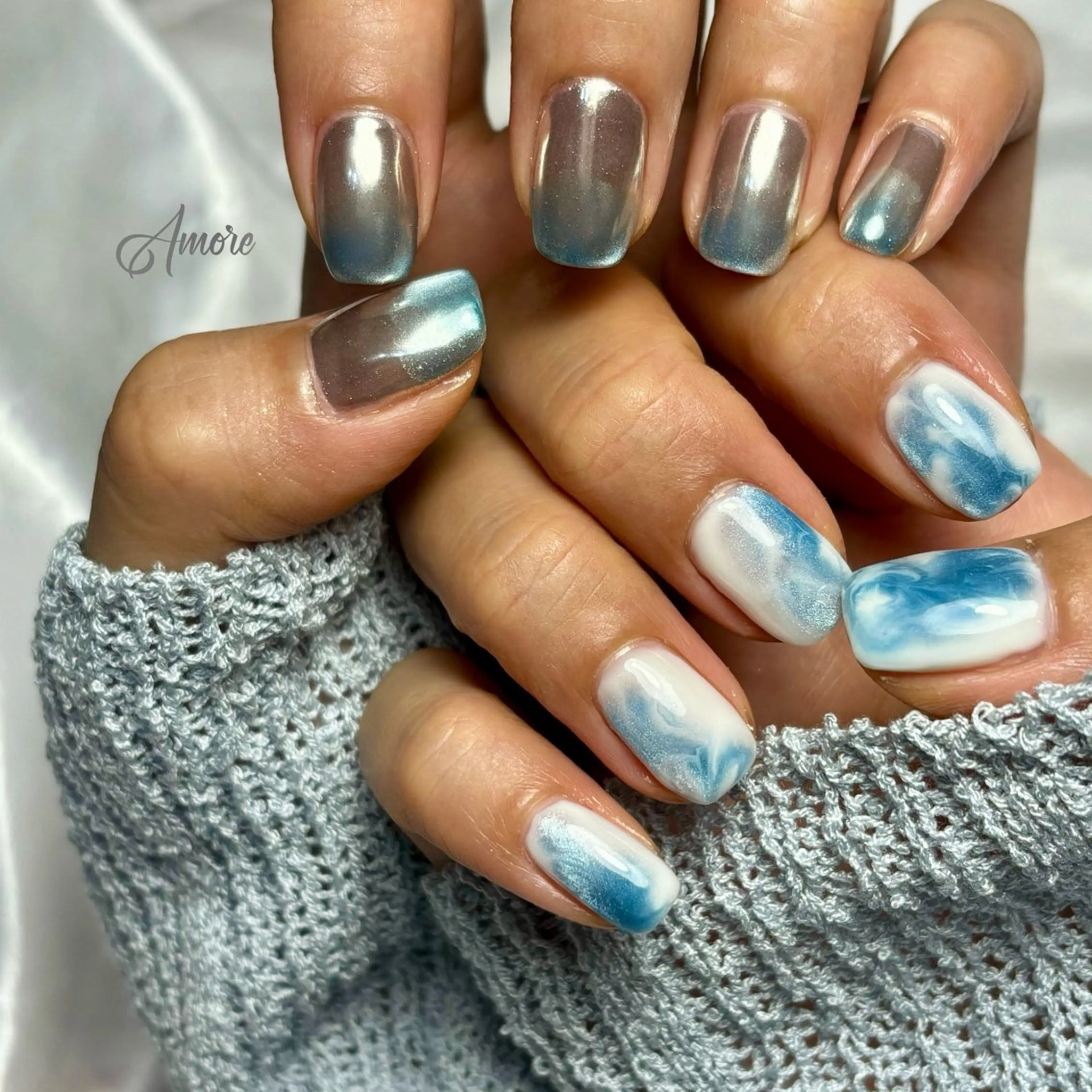 ネイル ジェルネイル キラキラネイル 韓国ネイル マグネットネイル パラジェル You kyehwaのネイルデザイン