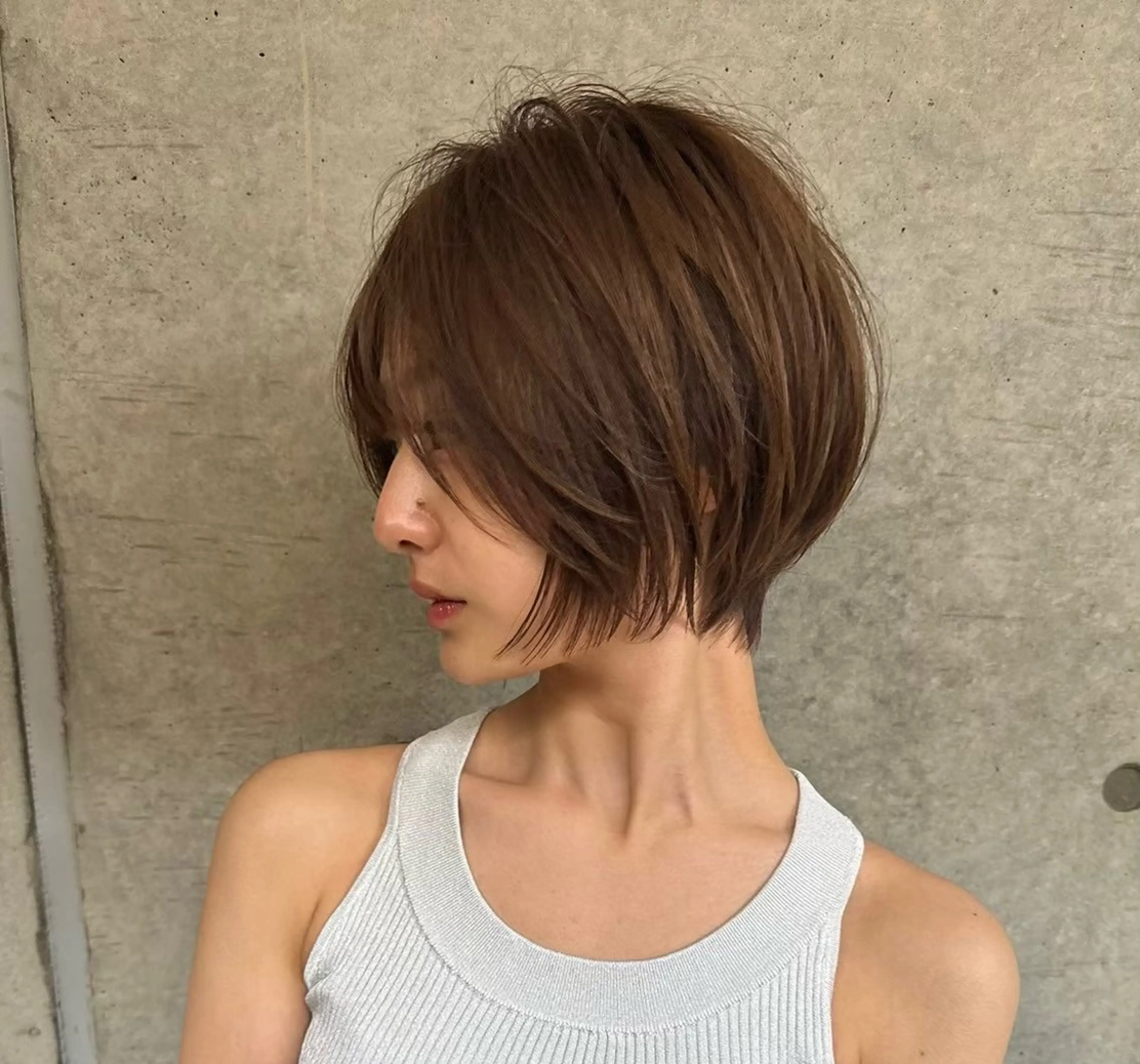ショート ショートヘア 縮毛矯正 《髪質改善✖️レイヤ ー🩶》ナオヤのヘアスタイル