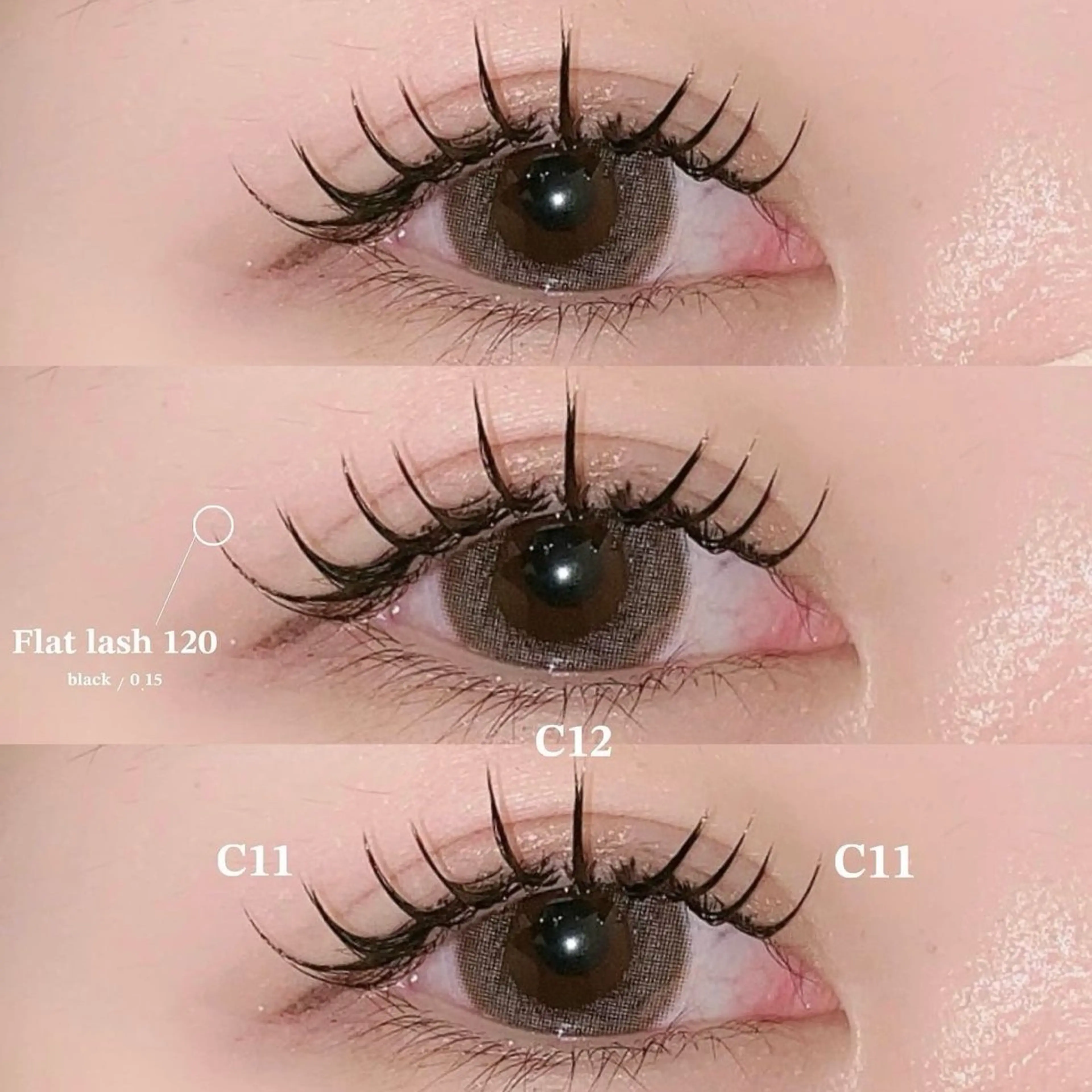 マツエク・マツパ 束感まつ毛 フラットラッシュ 韓国風マツエク パリジェンヌラッシュリフト ボリュームラッシュ 肌に馴染むハイトーン /ミルクティーカラーのヘアスタイル