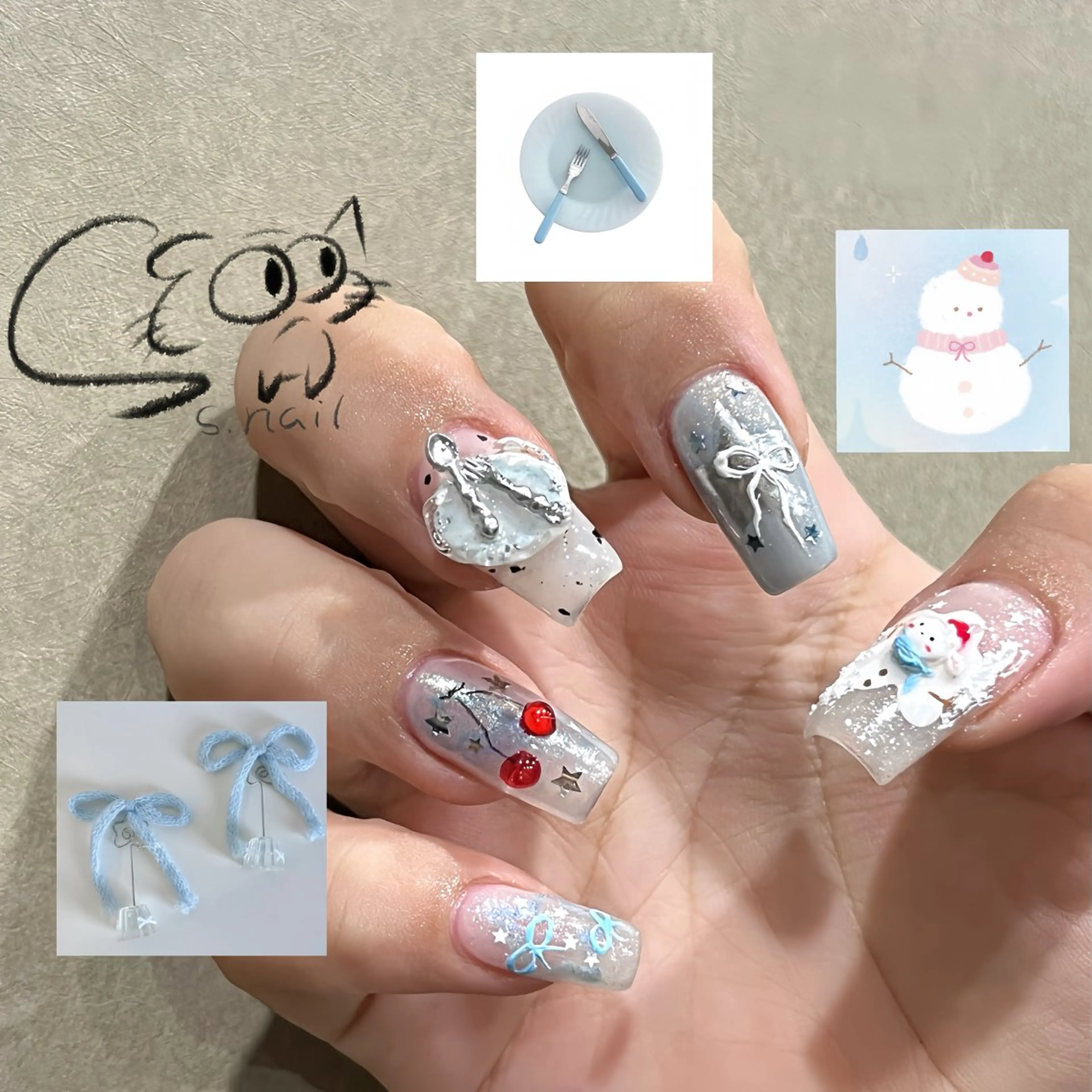 ネイル アートネイル チークネイル フレンチネイル グラデーション マグネットネイル S.nail _のネイルデザイン