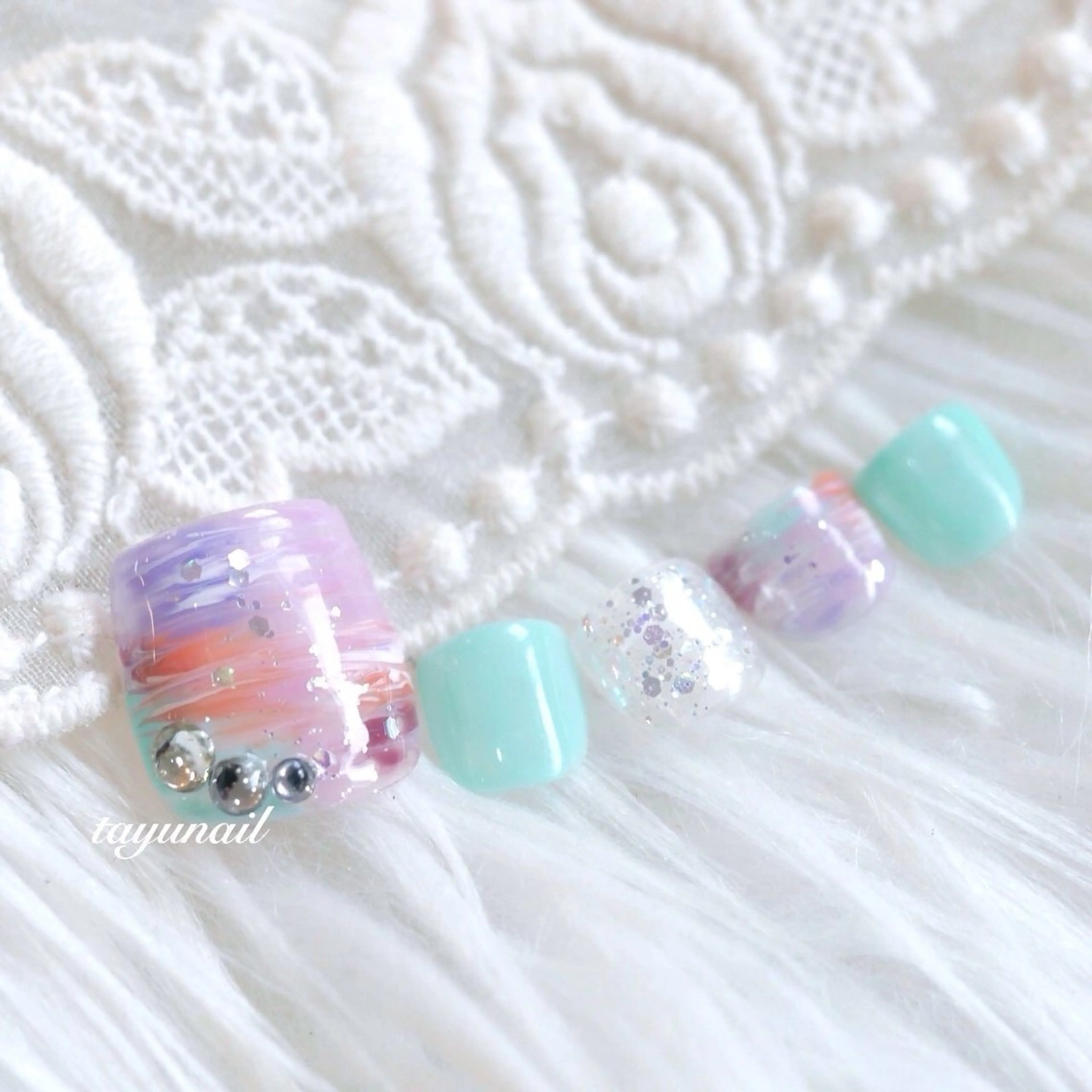 ネイル アートネイル ジェルネイル パラジェル フットネイル ネイルサロン 【たゆnail】のネイルデザイン