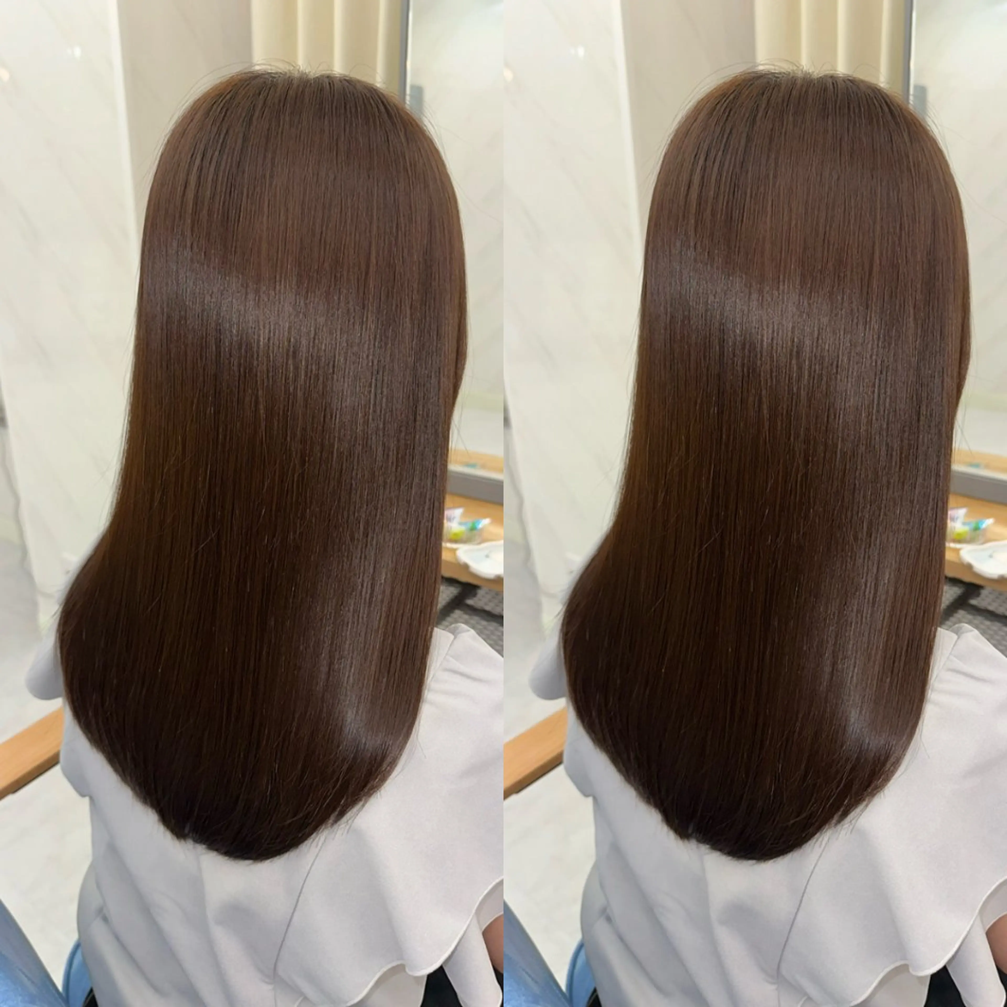 ロング 髪質改善 縮毛矯正 トリートメント 酸性ストレート 酸熱トリートメント カット 縮毛矯正 トリートメント 縮毛矯正×ボブ💎 髪質改善/木下のヘアスタイル