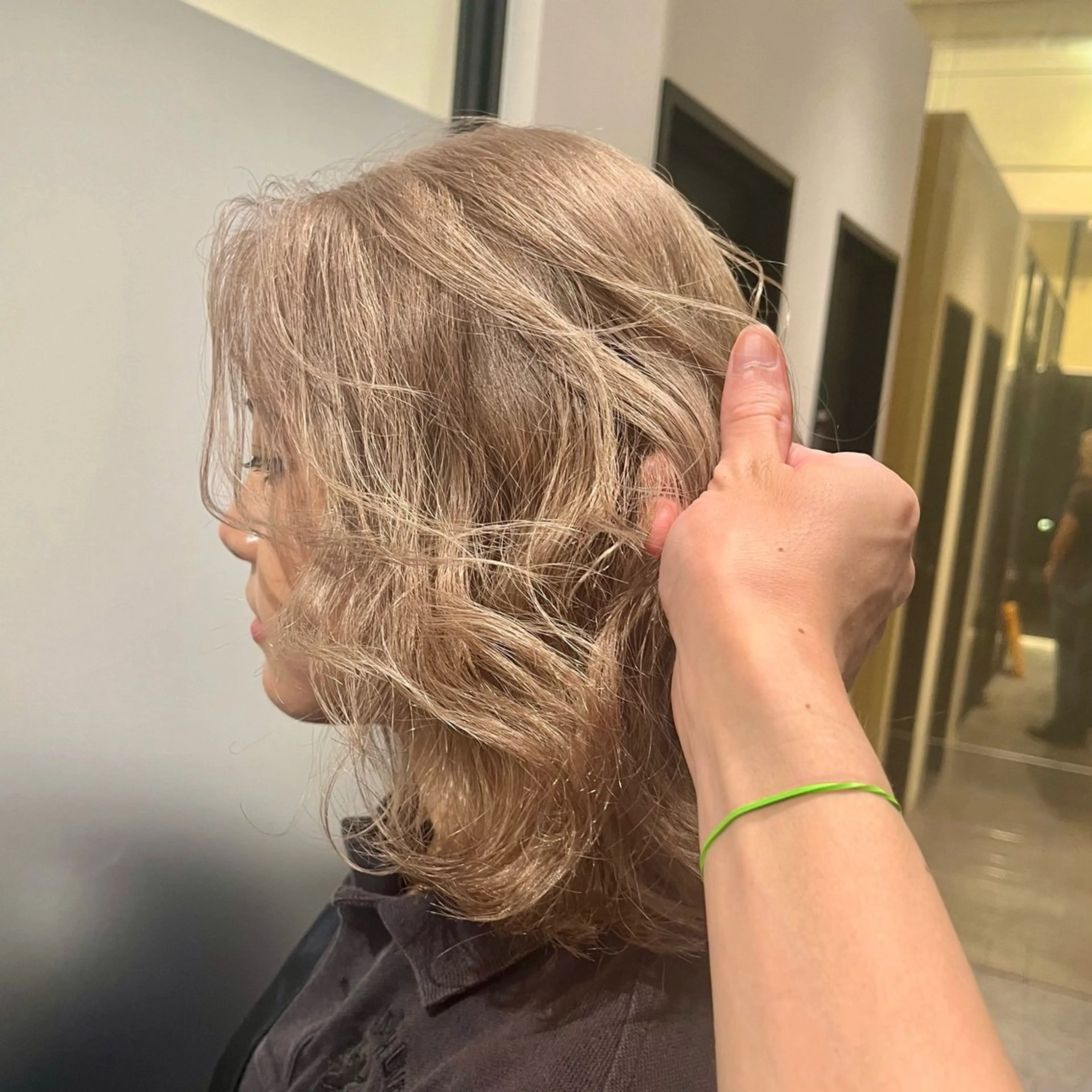 ミディアム カラー ヘアカラー トリートメント ボブ/レイヤー/ ハッシュカット/河内のヘアスタイル