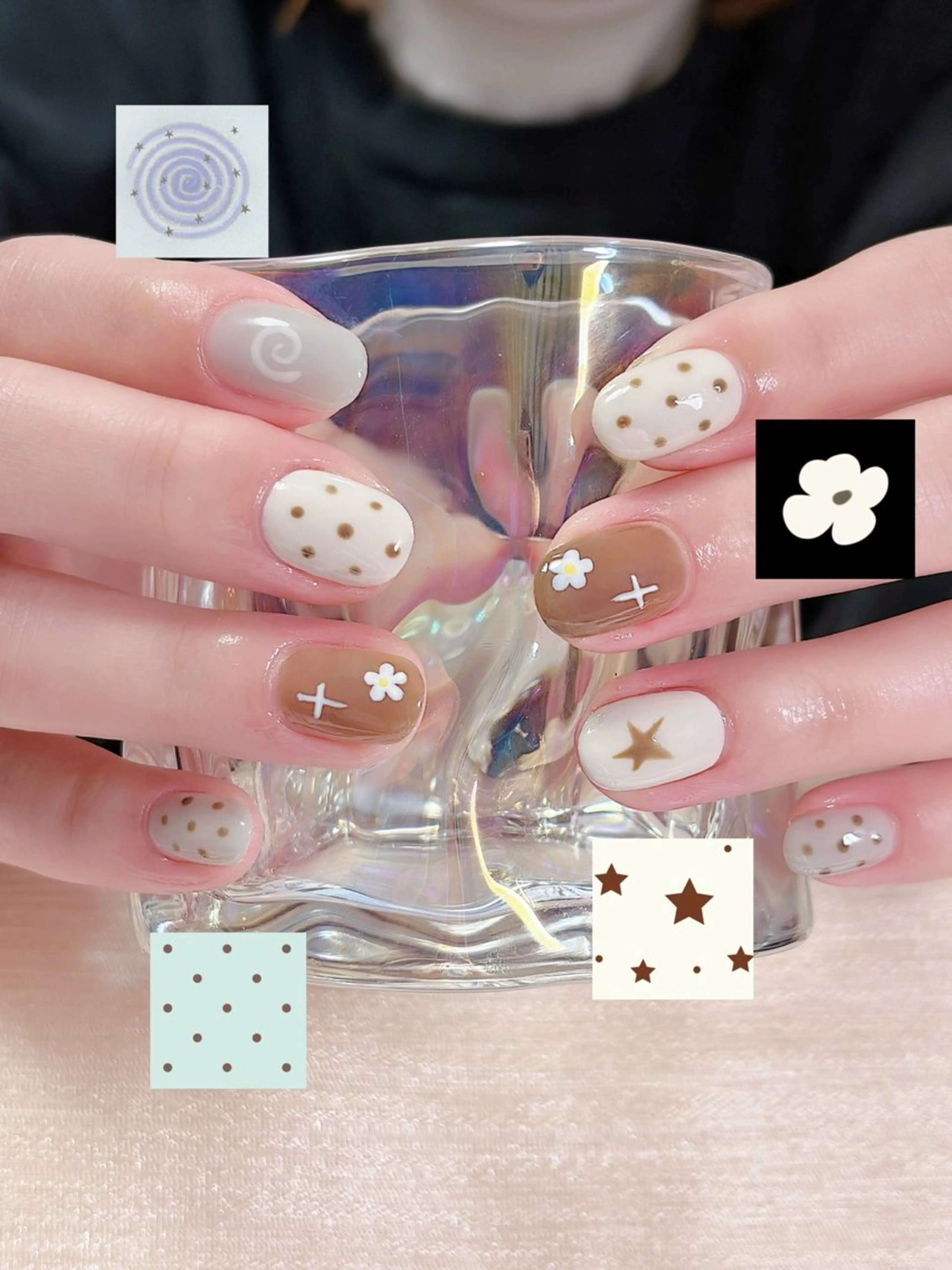 ネイル アートネイル ドット ガーリー 韓国ネイル 持ち込み ハンドネイル haku mioのネイルデザイン