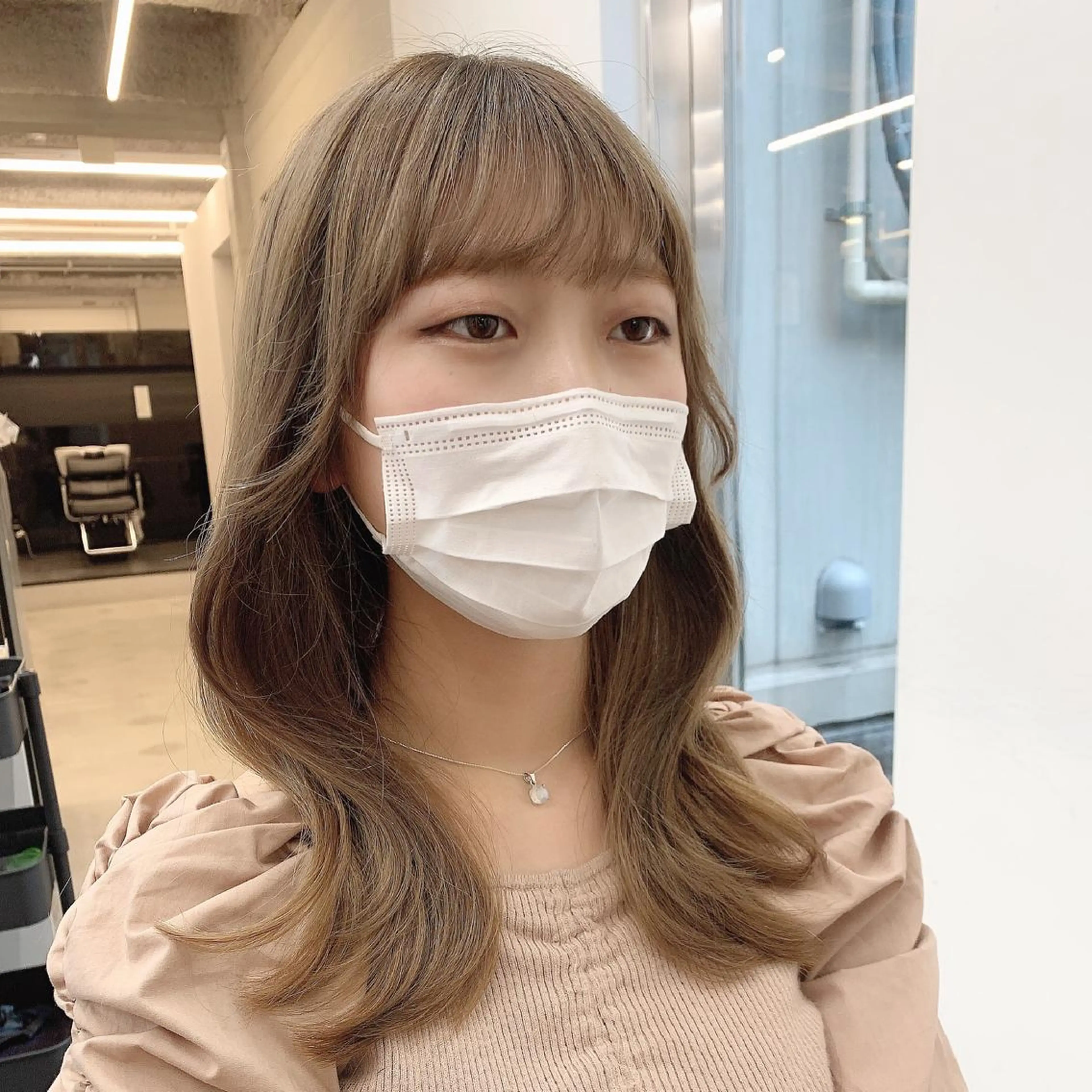 ミディアム カラー カット ヘアカラー トリートメント ヘッドスパ 透明感/オリーブ/ グレージュ/YUKAのヘアスタイル