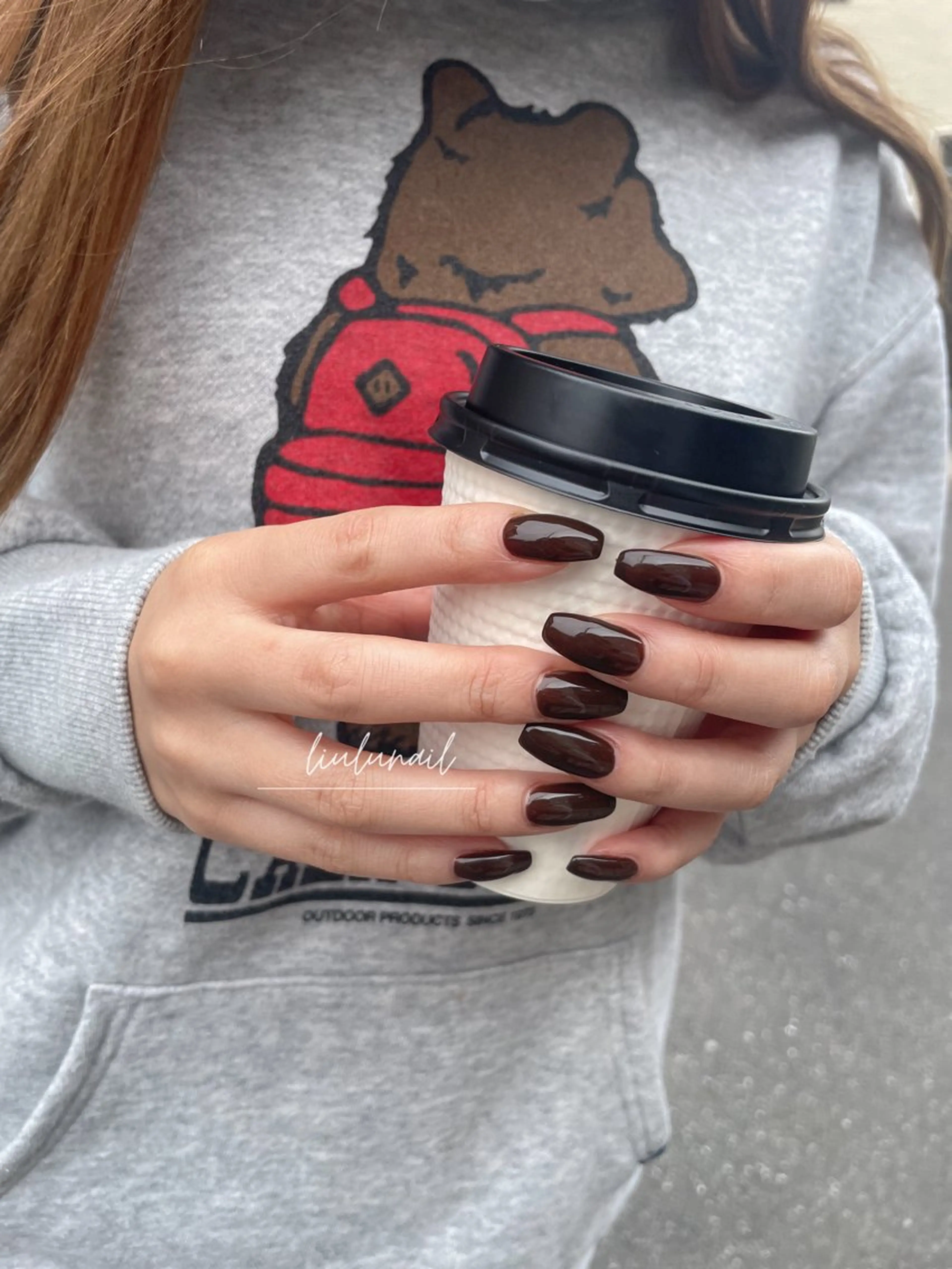 ネイル ブラウン ハンドネイル liulu nailのネイルデザイン