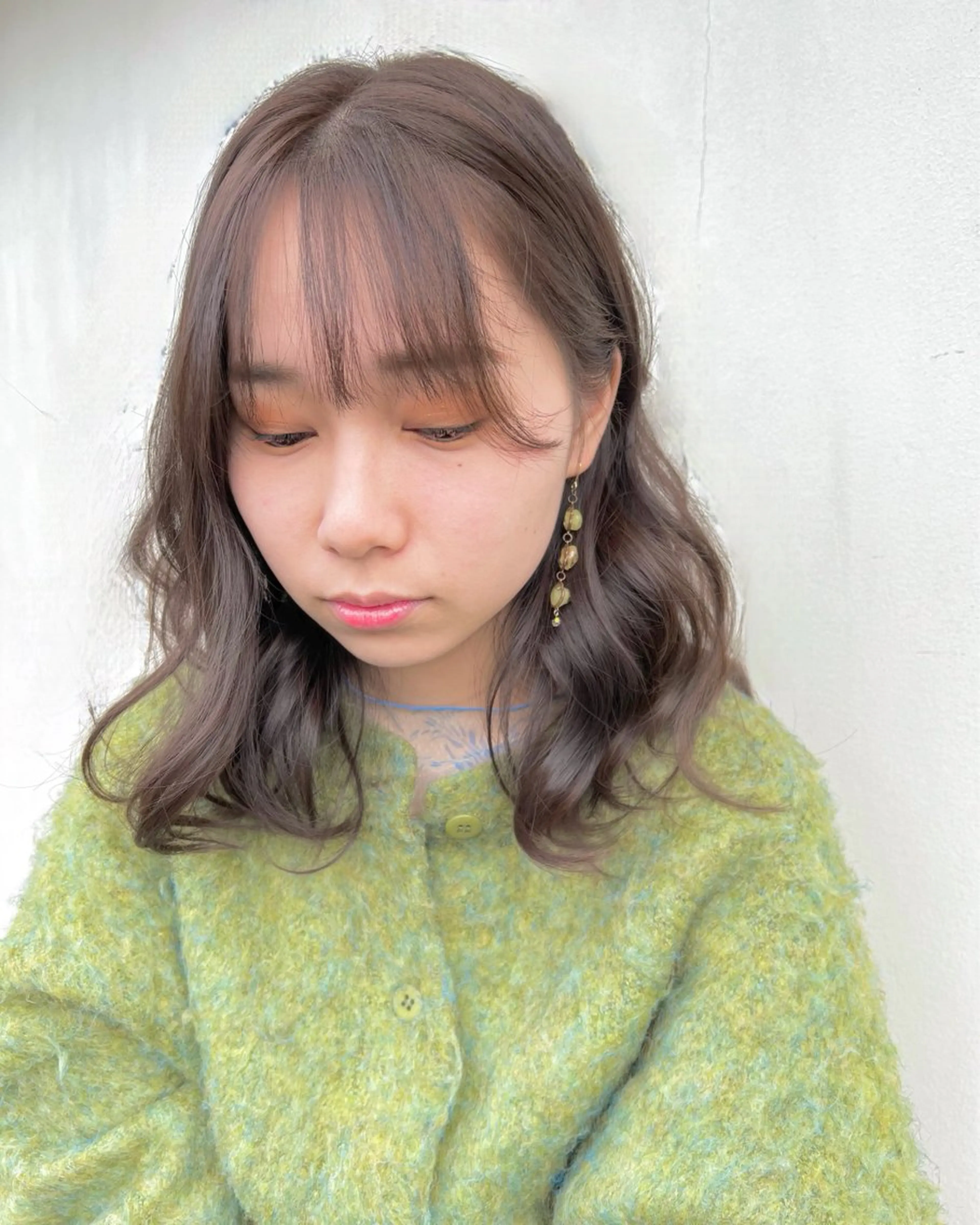 カラー 縮毛矯正/ レイヤー/ミディアムのヘアスタイル