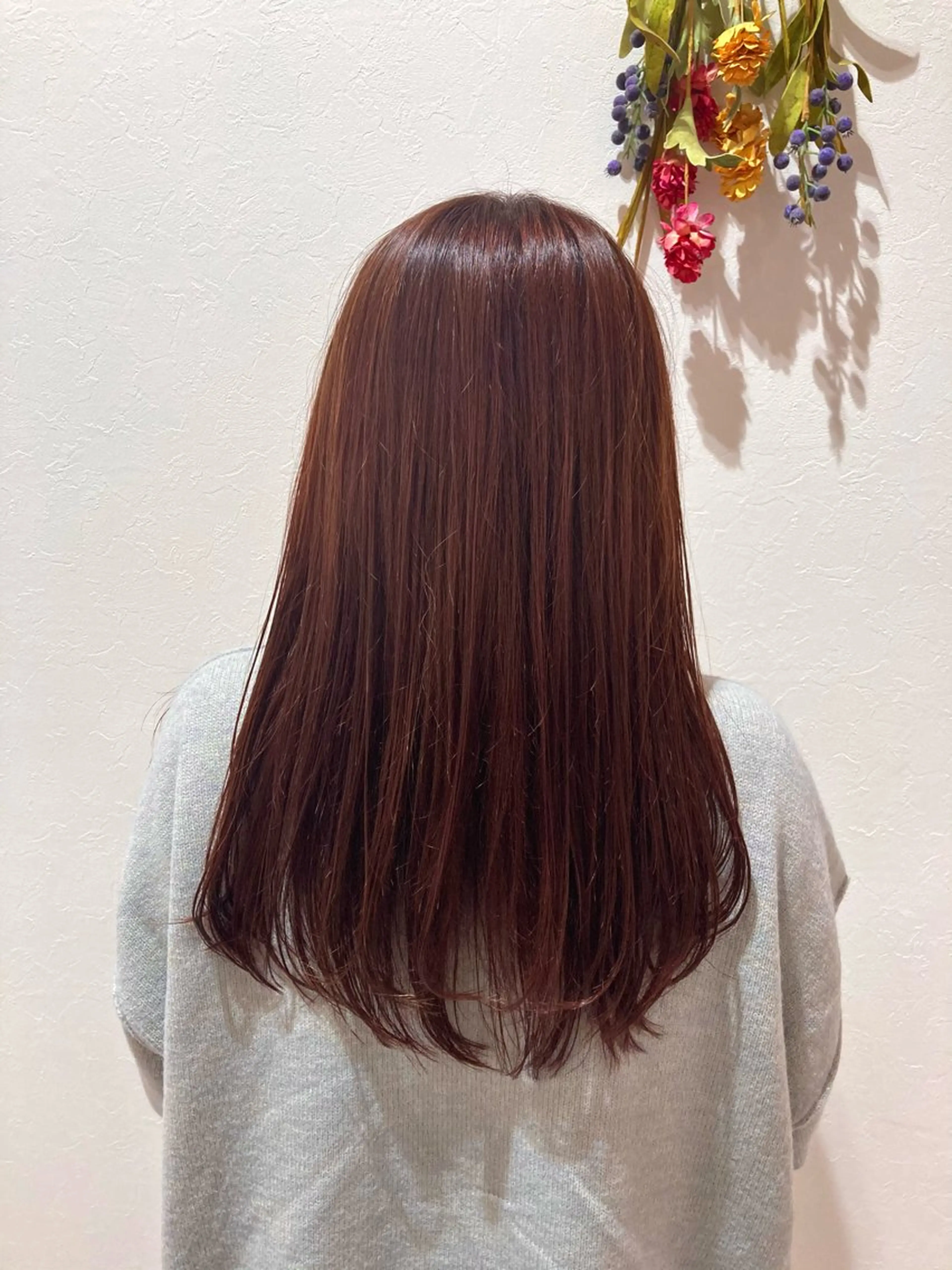 ロング カラー オレンジピンク カット ヘアカラー 🫧高鹿汰一髪質改善 /白髪ぼかし🫧のヘアスタイル