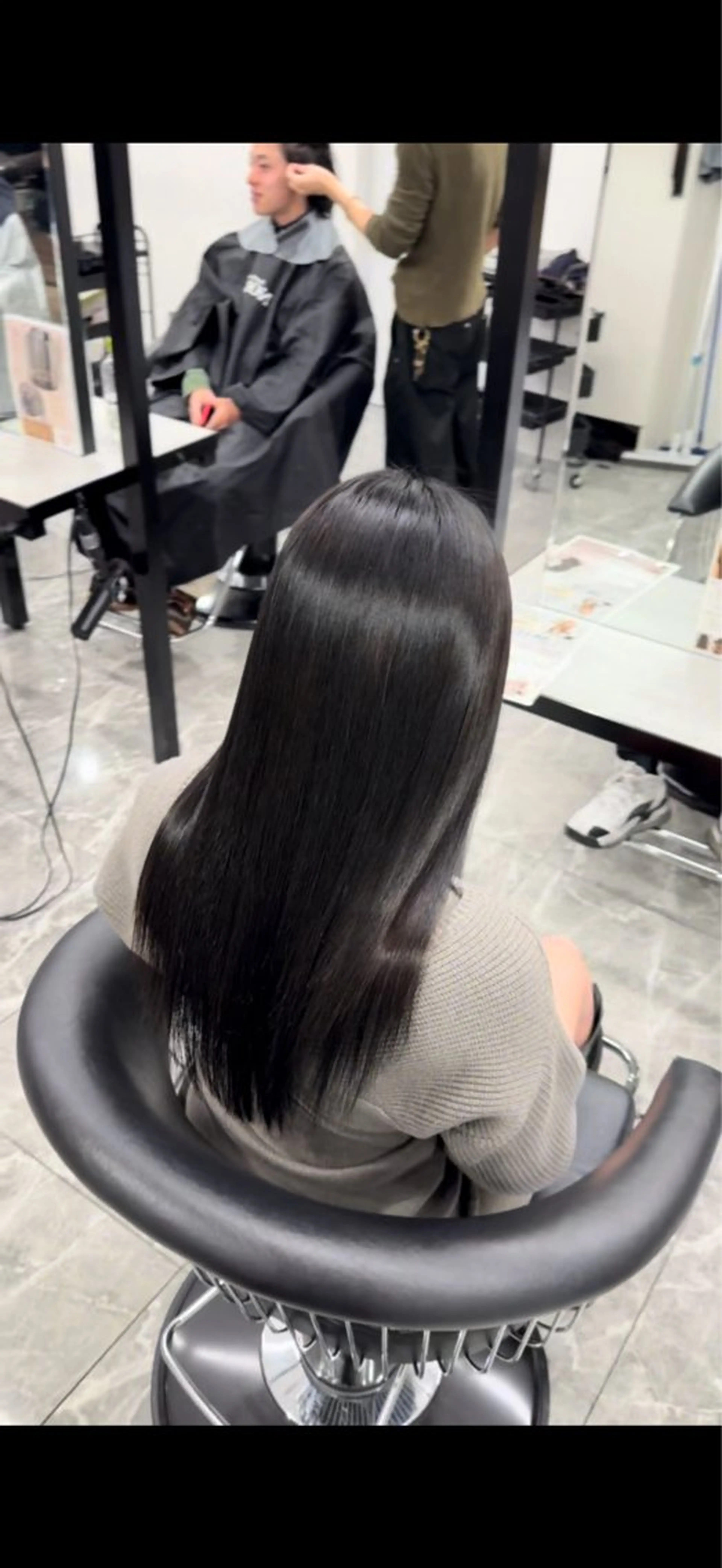 ロング 伸ばしかけ 髪質改善 縮毛矯正 カット ヘアカラー 縮毛矯正 りきと🦋河原町 縮毛矯正/艶カラーのヘアスタイル