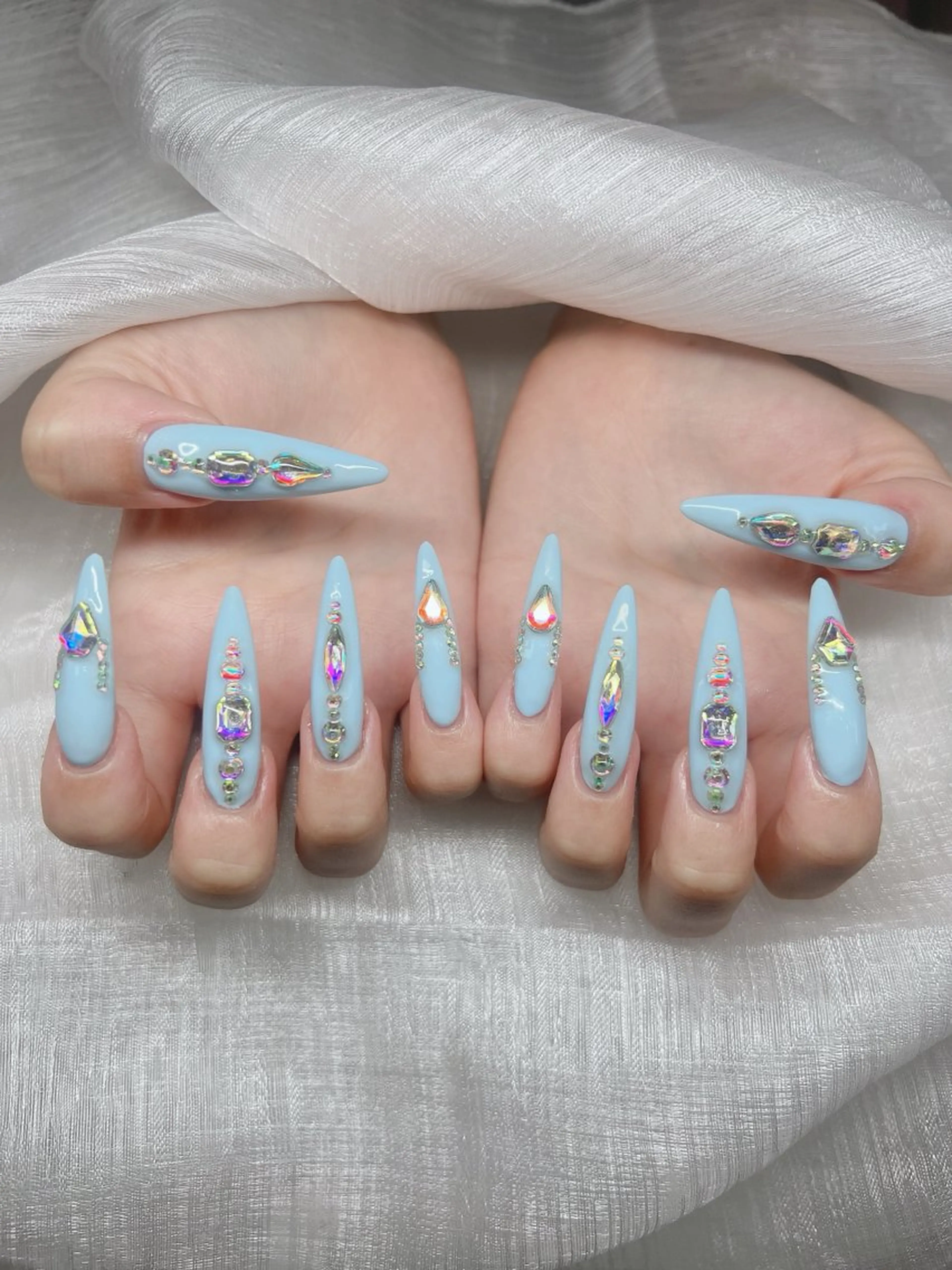 ネイル 長さ出し グラデーション キラキラネイル マグネットネイル ニュアンスネイル ハンドネイル Lee Nails チップ長さだし専門店のネイルデザイン