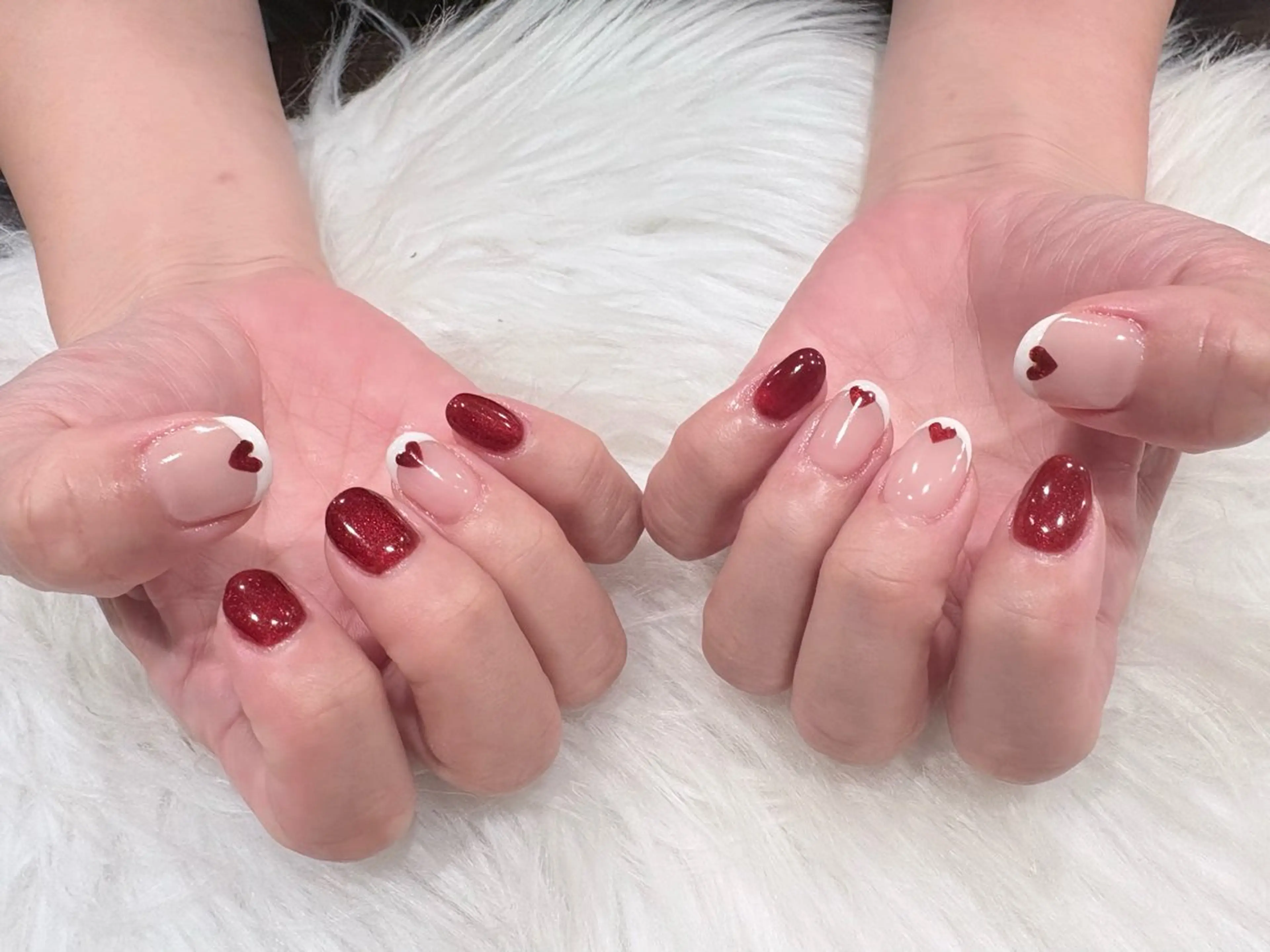 ネイル バレンタイン ハンドネイル Nobody_ Minのネイルデザイン