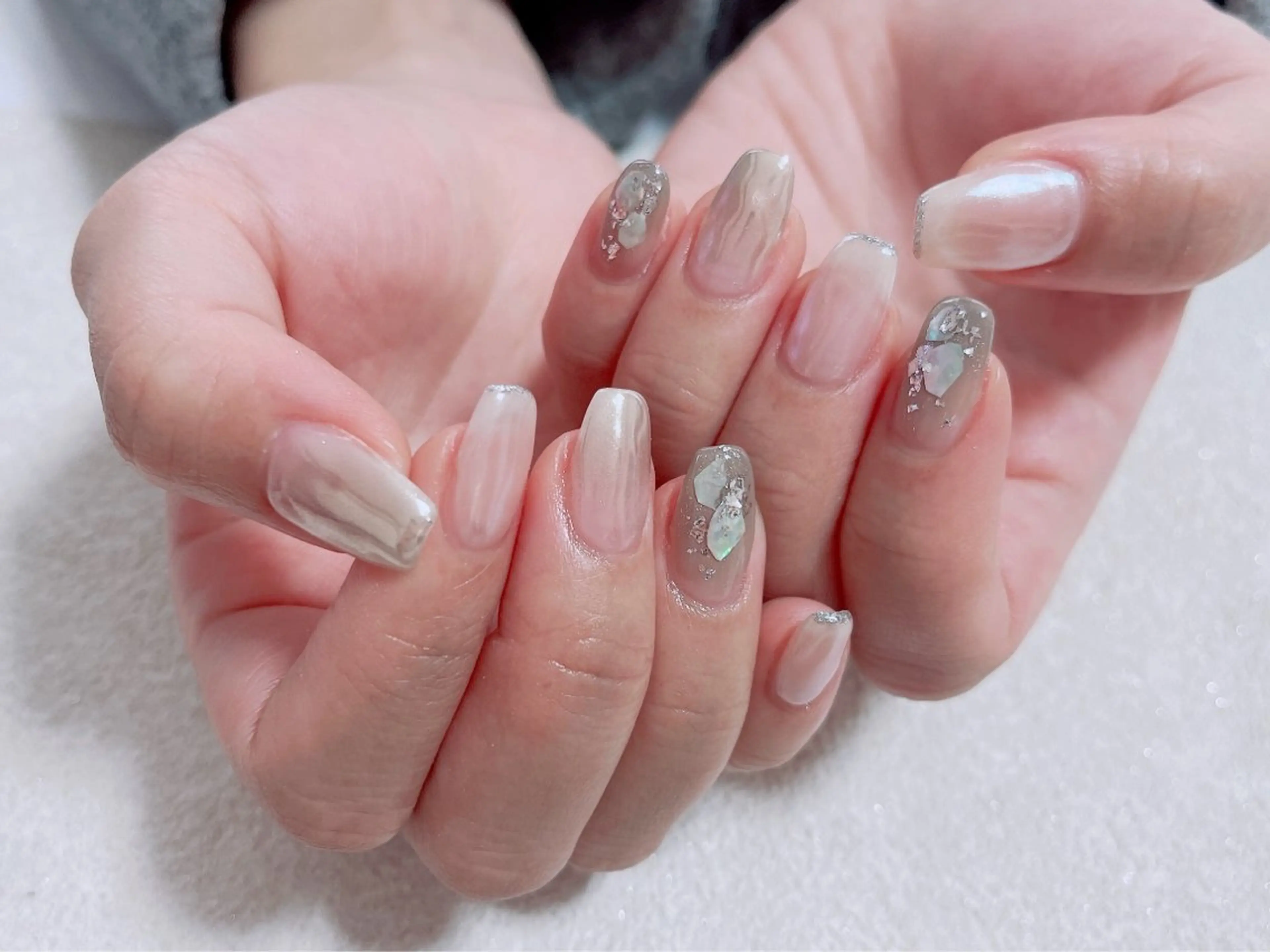 ネイル ジェルネイル グラデーション 韓国ネイル メンズネイル ミラーネイル kiki nail たまプラーザのネイルデザイン