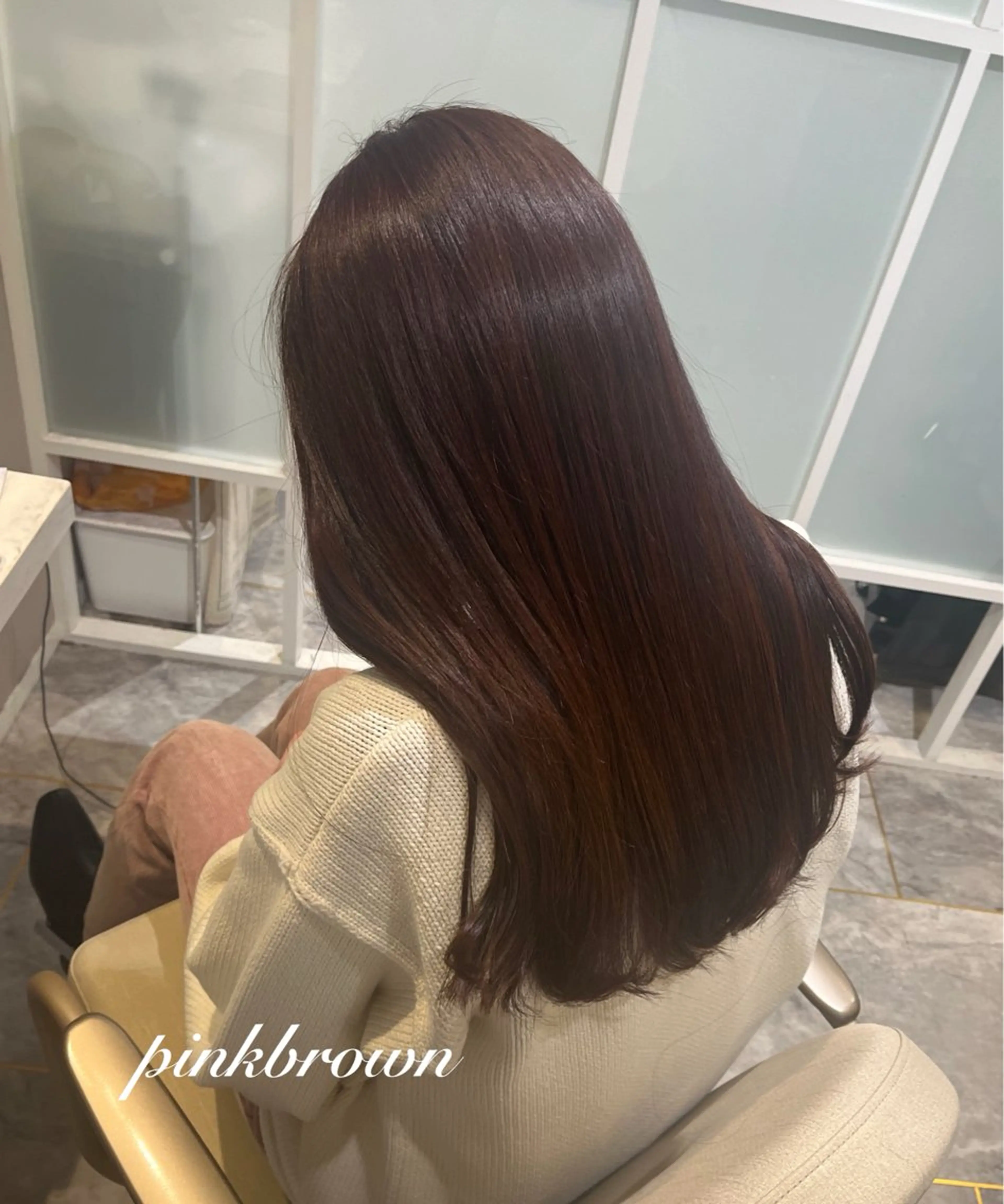 セミロング ピンクブラウン 韓国風ヘア 🩵tocca yui🩵のヘアスタイル